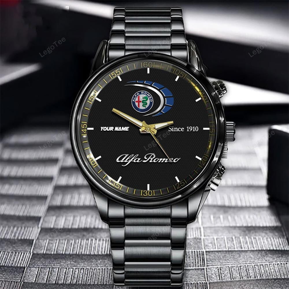 Goalzenith Alfa Romeo New Personalized Black Hand Watch Gifts For Fans
