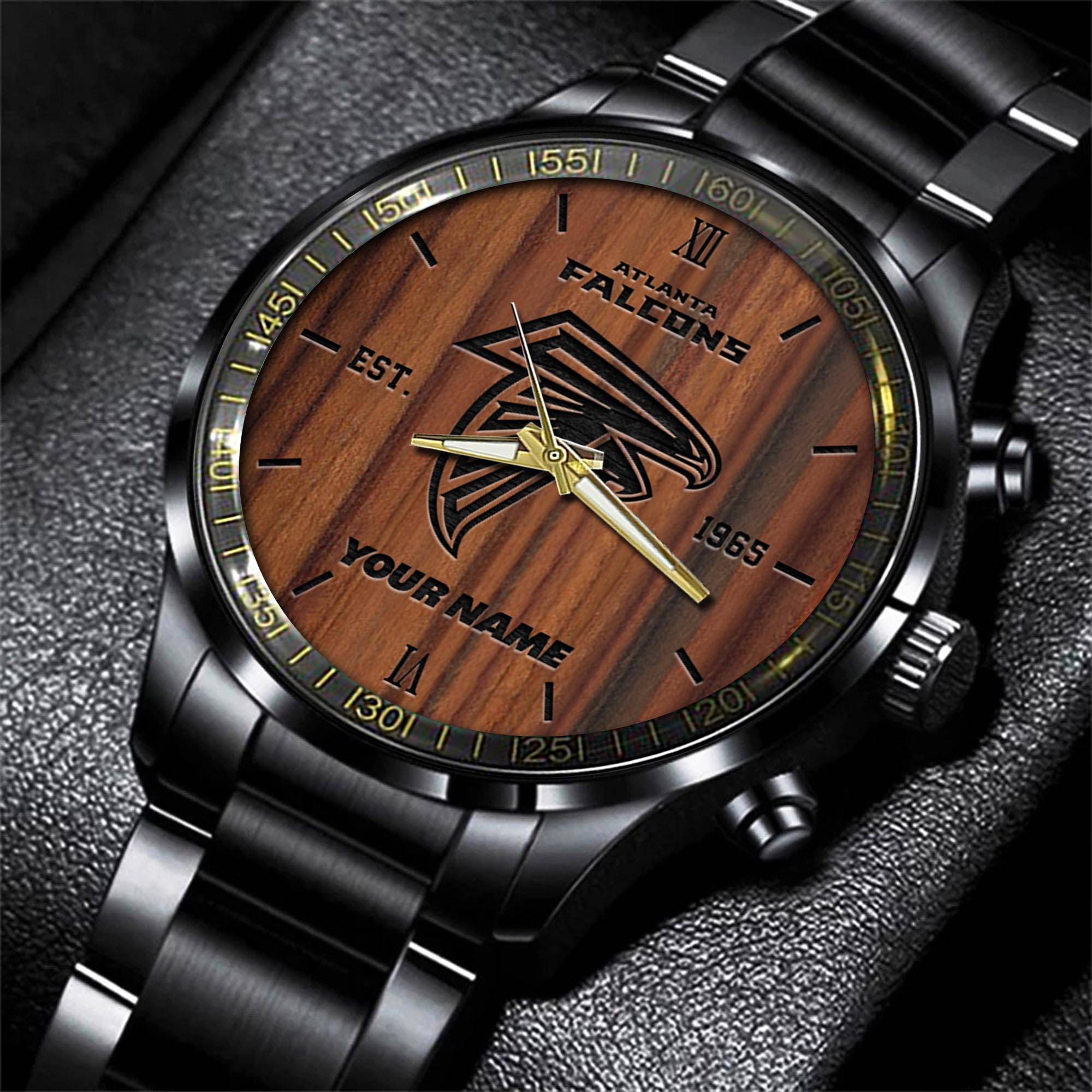 Goalzenith Atlanta Falcons NFL Personalized Sport Black Watch Gifts For Fans