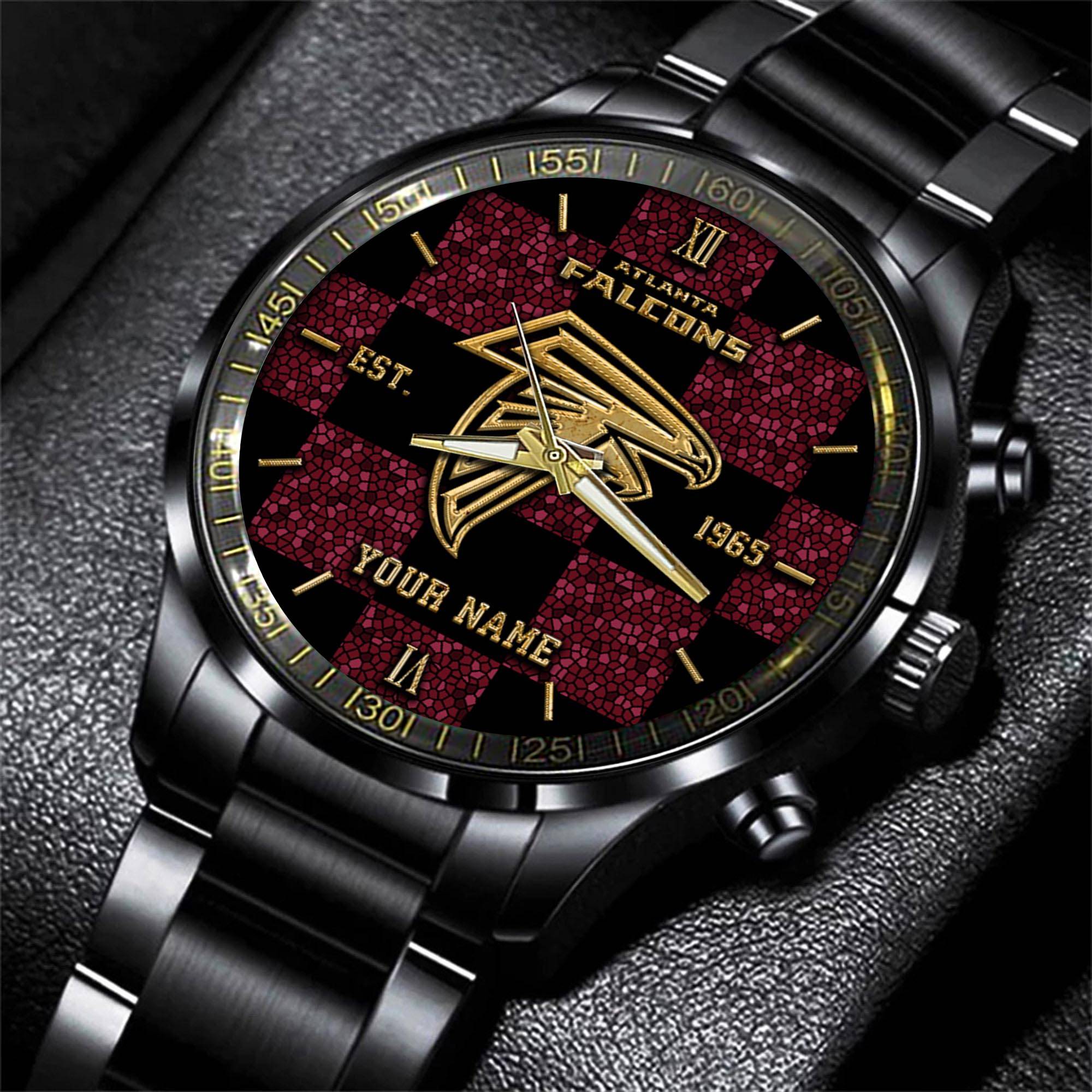 Goalzenith Atlanta Falcons NFL Personalized Sport Black Watch Gifts For Fans
