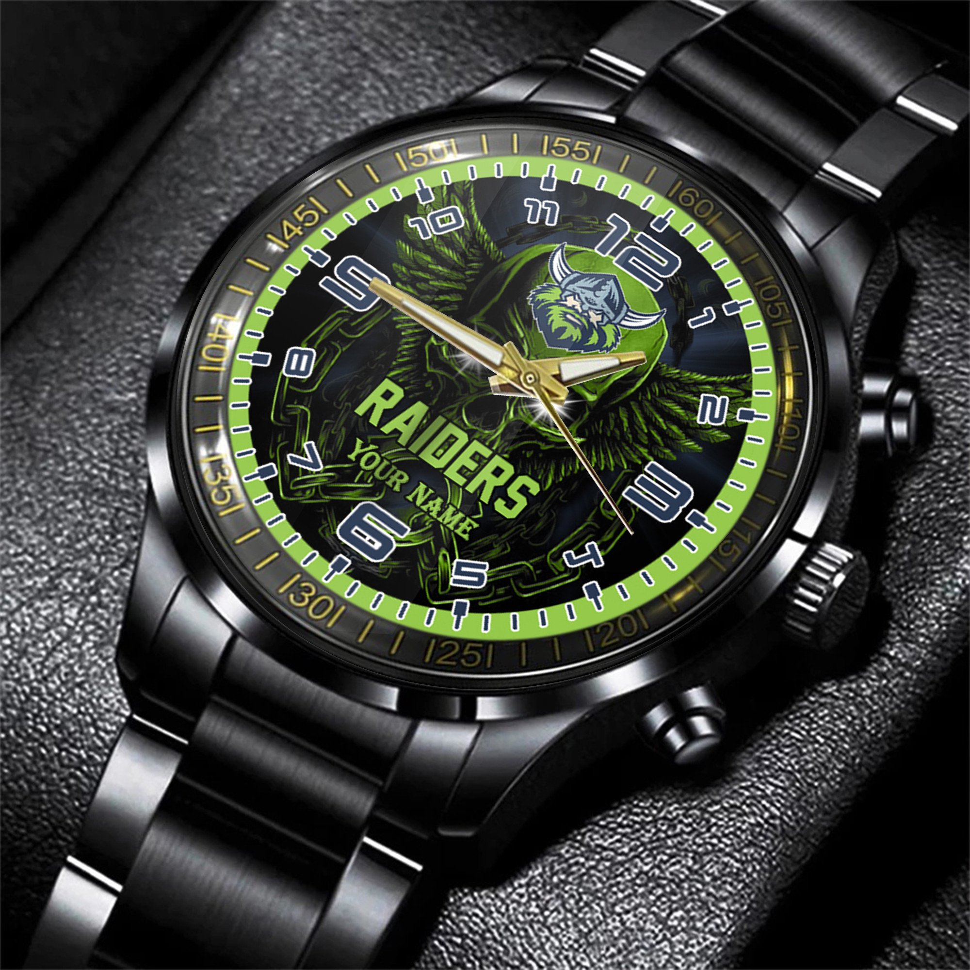 Goalzenith Canberra Raiders NRL Personalized 3D Men Skull Hand Watch Gift For Fans For Father For Fan