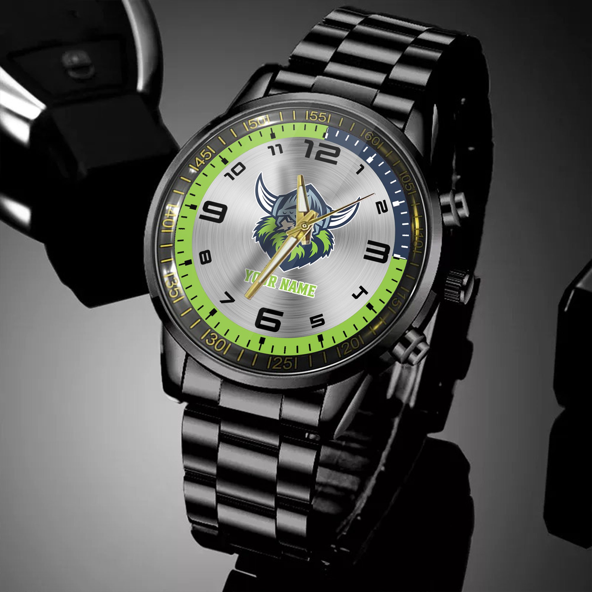 Goalzenith Canberra Raiders NRL Personalized Black Hand Watch Gifts For Fans