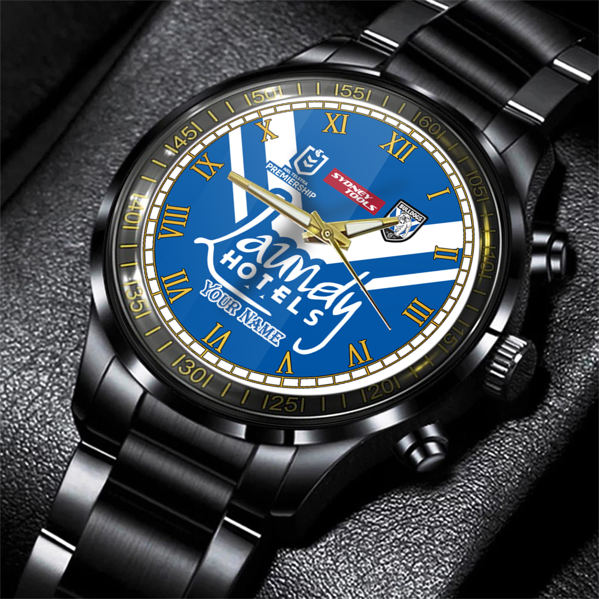 Goalzenith Canterbury Bankstown Bulldogs NRL Personalized Style 3D Men Hand Watch Gift For Fans