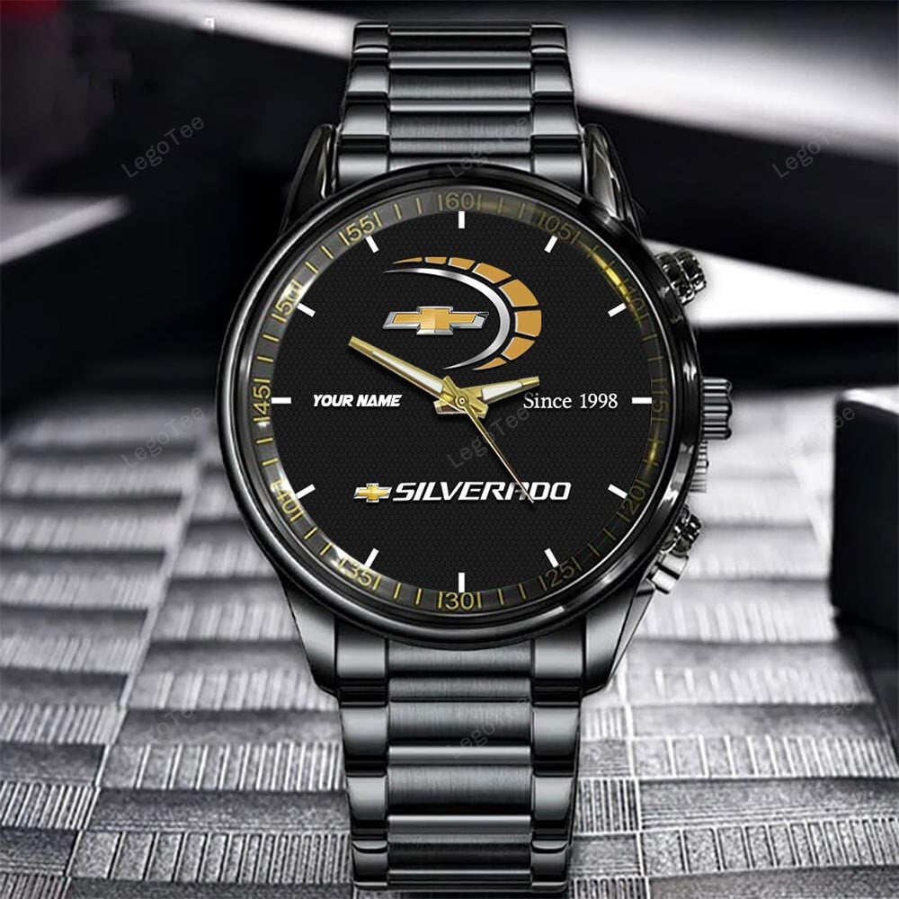 Goalzenith Chevrolet Silverado New Personalized Black Hand Watch Gifts For Fans
