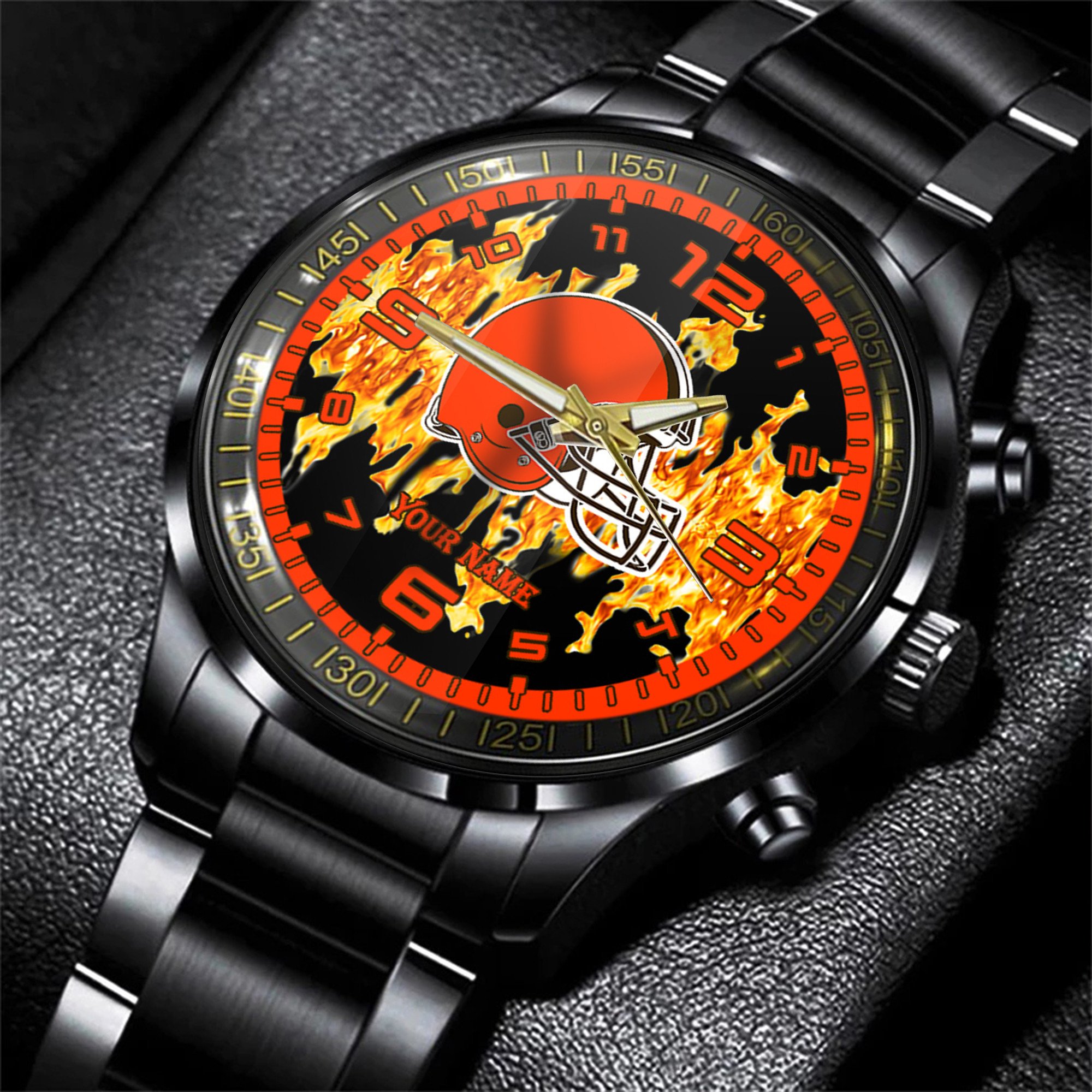 Goalzenith Cleveland Browns NFL Personalized 3D Men Hand Watch Gift For Fans For Father