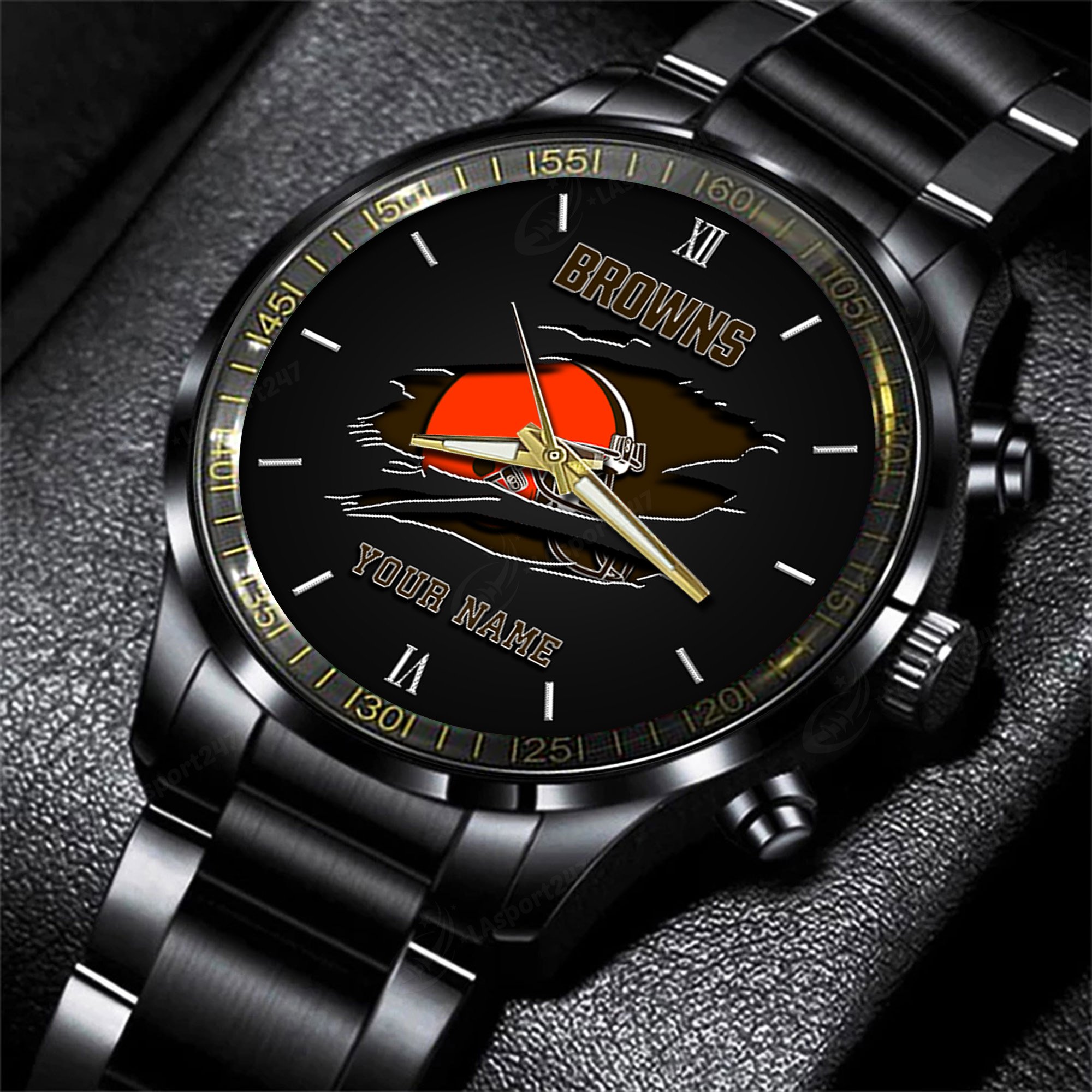 Goalzenith Cleveland Browns NFL Personalized Black Fashion Watch For Football Lovers For Fan
