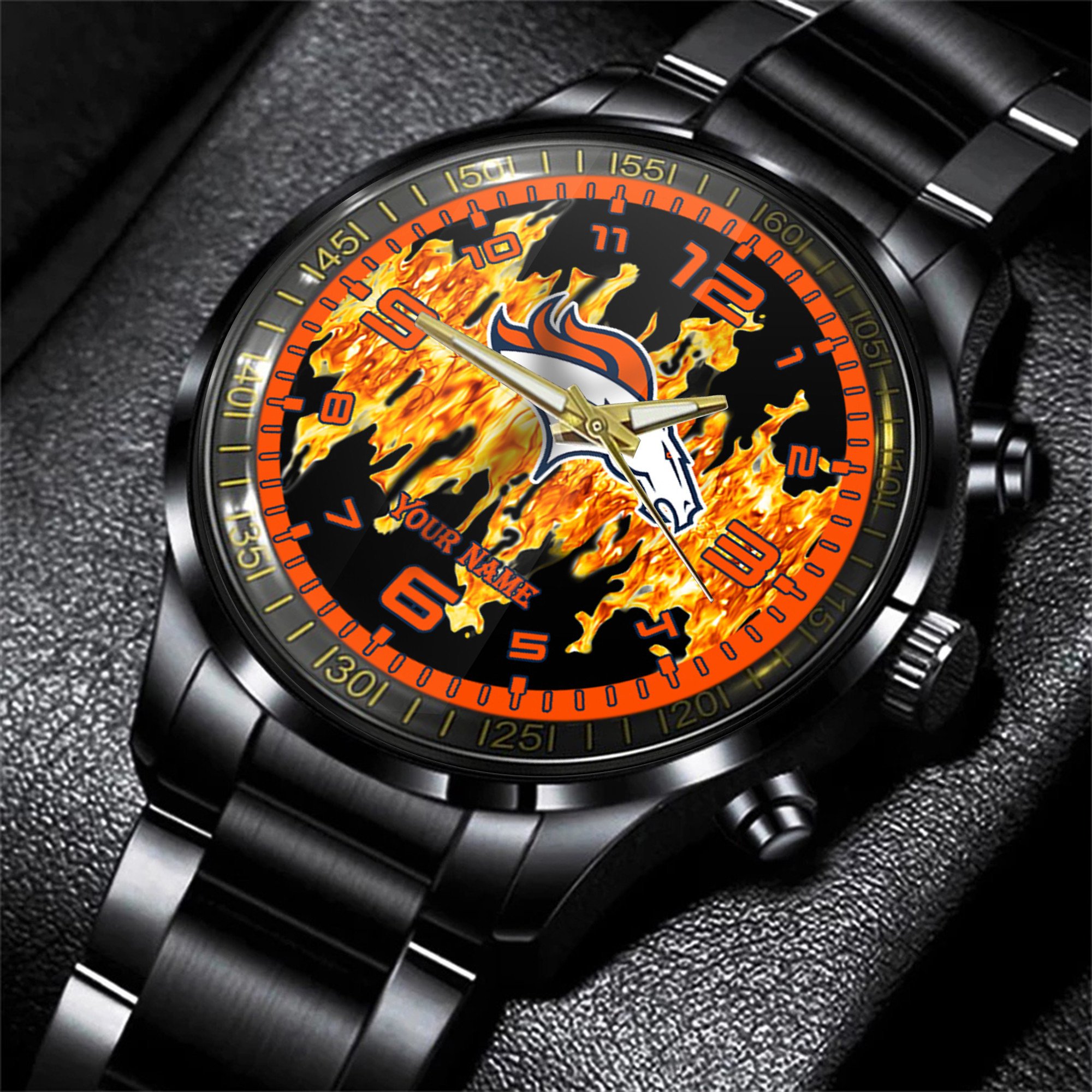 Goalzenith Denver Broncos NFL Personalized 3D Men Hand Watch Gift For Fans For Father