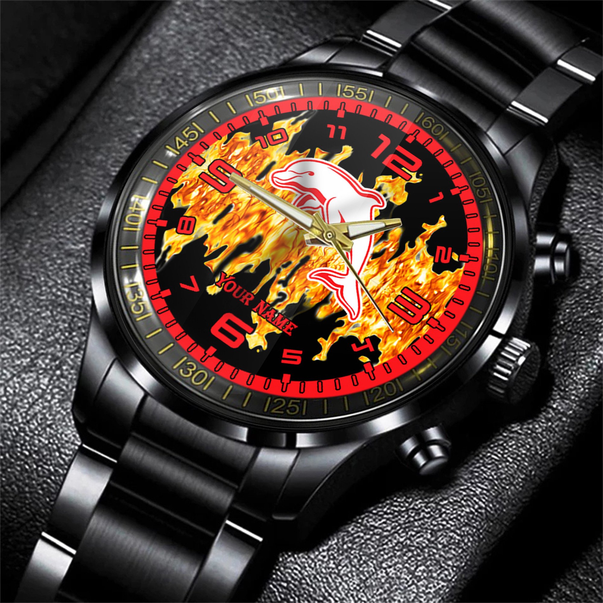 Goalzenith Dolphins NRL Personalized 3D Men Hand Watch Gift For Fans For Father For Fan