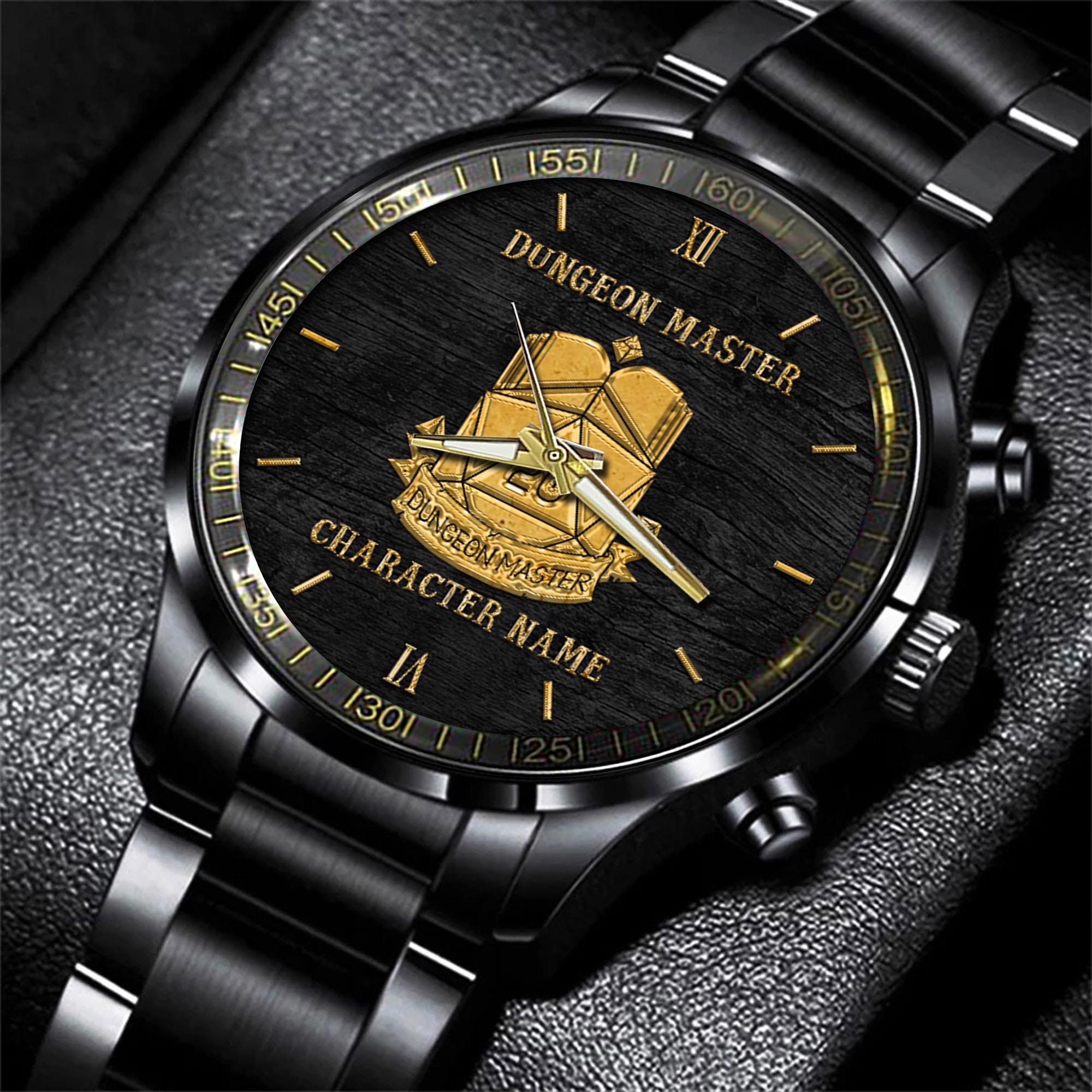 Goalzenith Dungeon Master Dungeons & Dragons Game Black Fashion Watch Custom Character Name