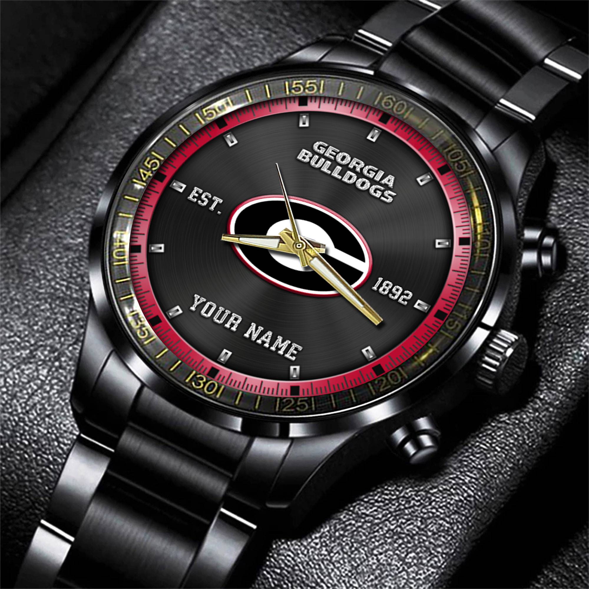 Goalzenith Georgia Bulldogs NCAA Personalized Black New Hand Watch Gifts For Fans