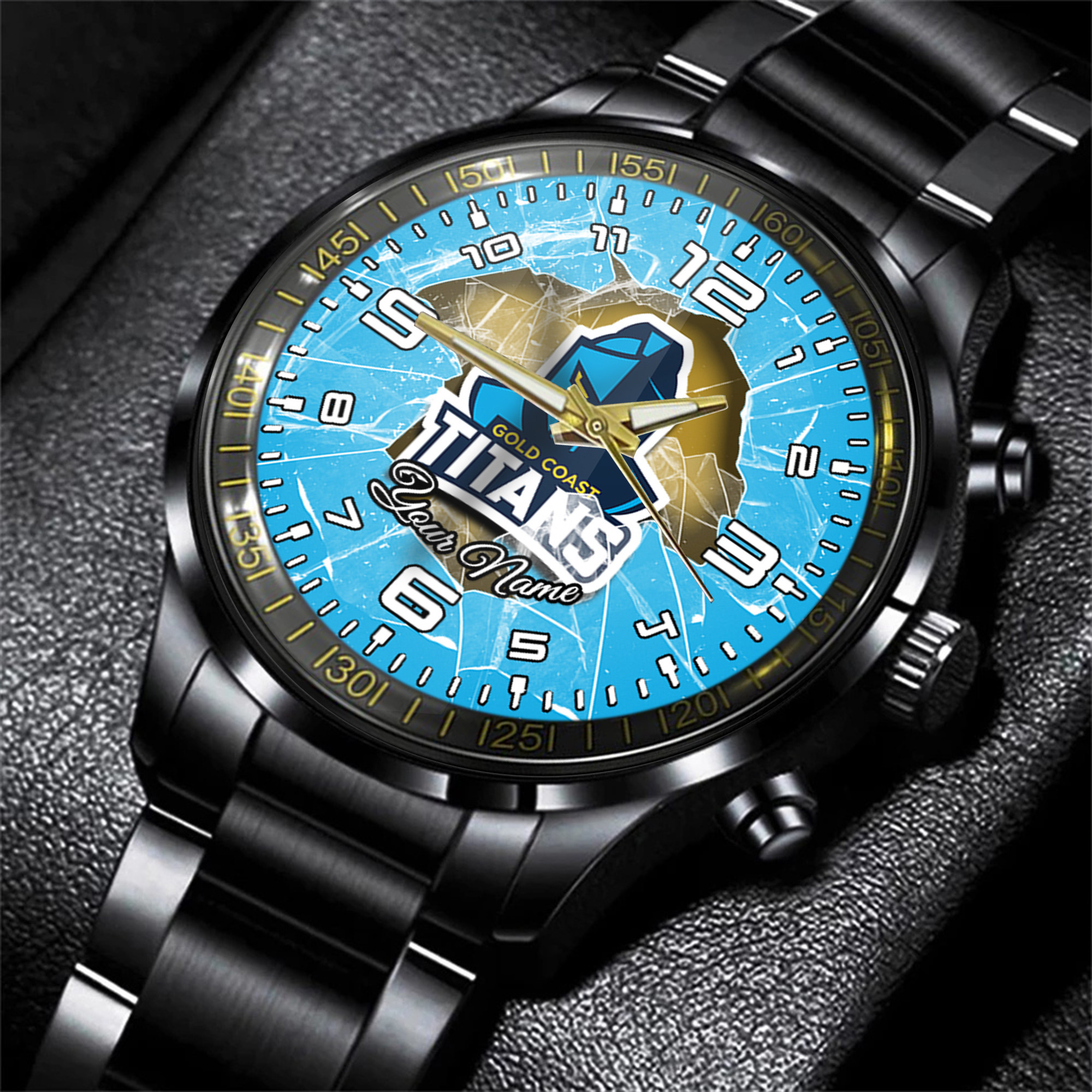 Goalzenith Gold Coast Titans NRL Personalized Style 3D Men Hand Watch Gift For Fans