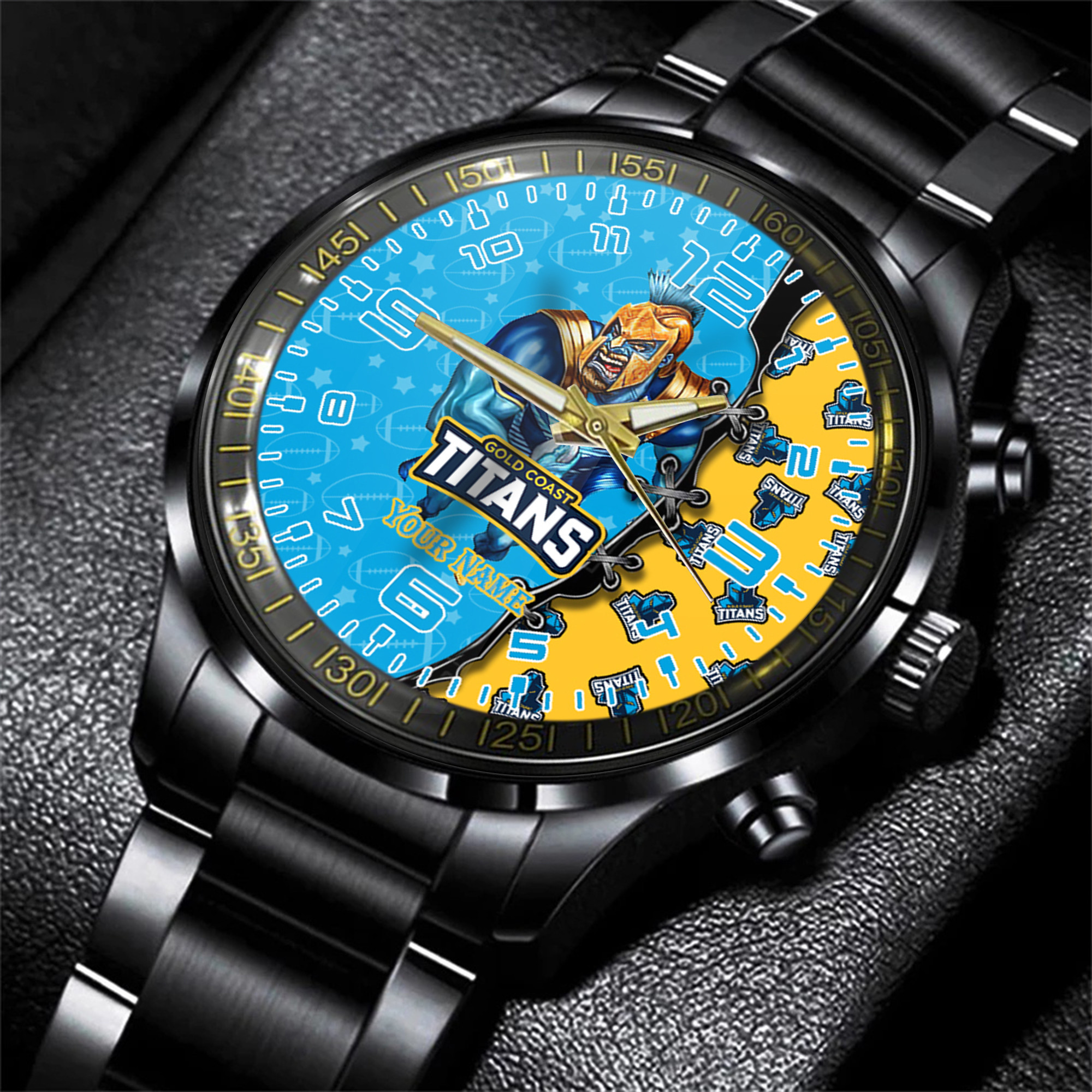 Goalzenith Gold Coast Titans NRL Personalized Style 3D Men Hand Watch Gift For Fans