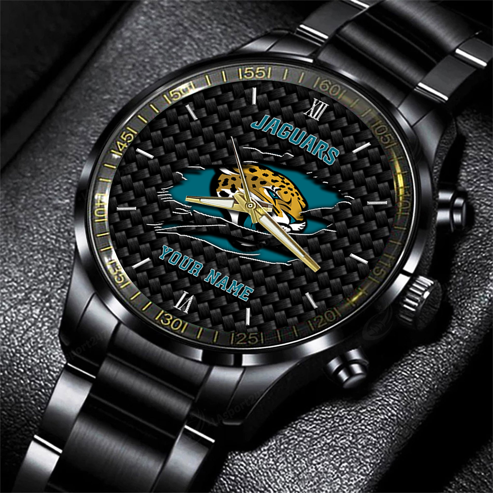 Goalzenith Jacksonville Jaguars NFL Personalized Sport Black Fashion Watch For Fan