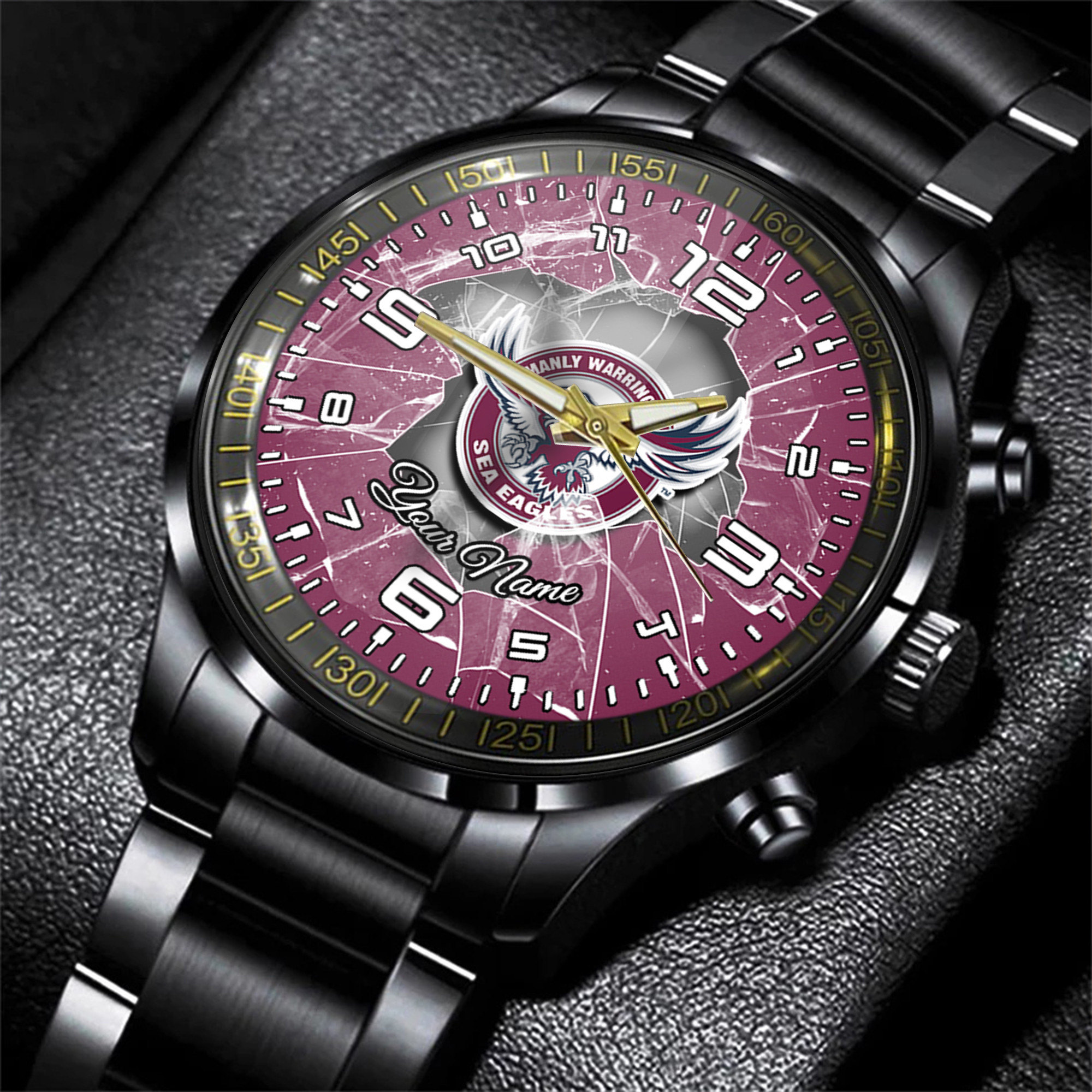 Goalzenith Manly Warringah Sea Eagles NRL Personalized Style 3D Men Hand Watch Gift For Fans