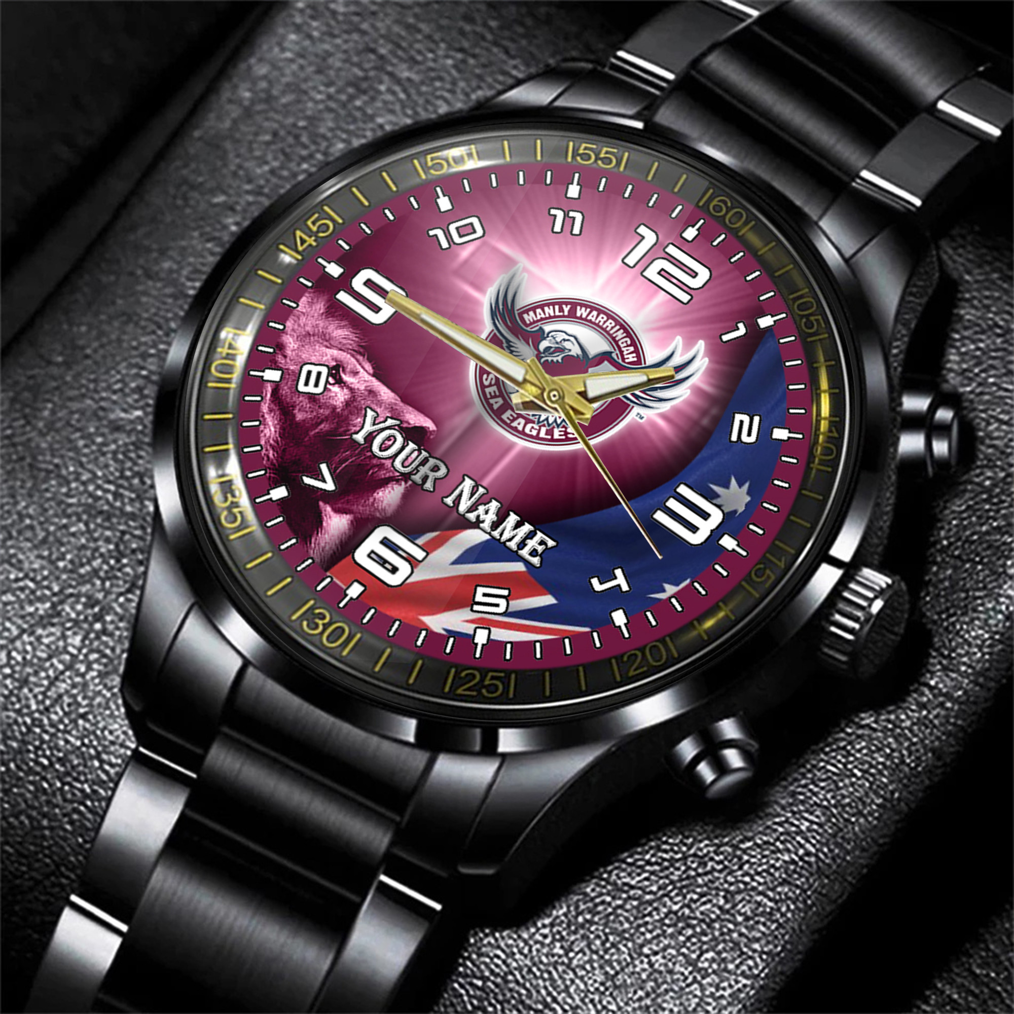 Goalzenith Manly Warringah Sea Eagles NRL Personalized Style 3D Men Hand Watch Gift For Fans