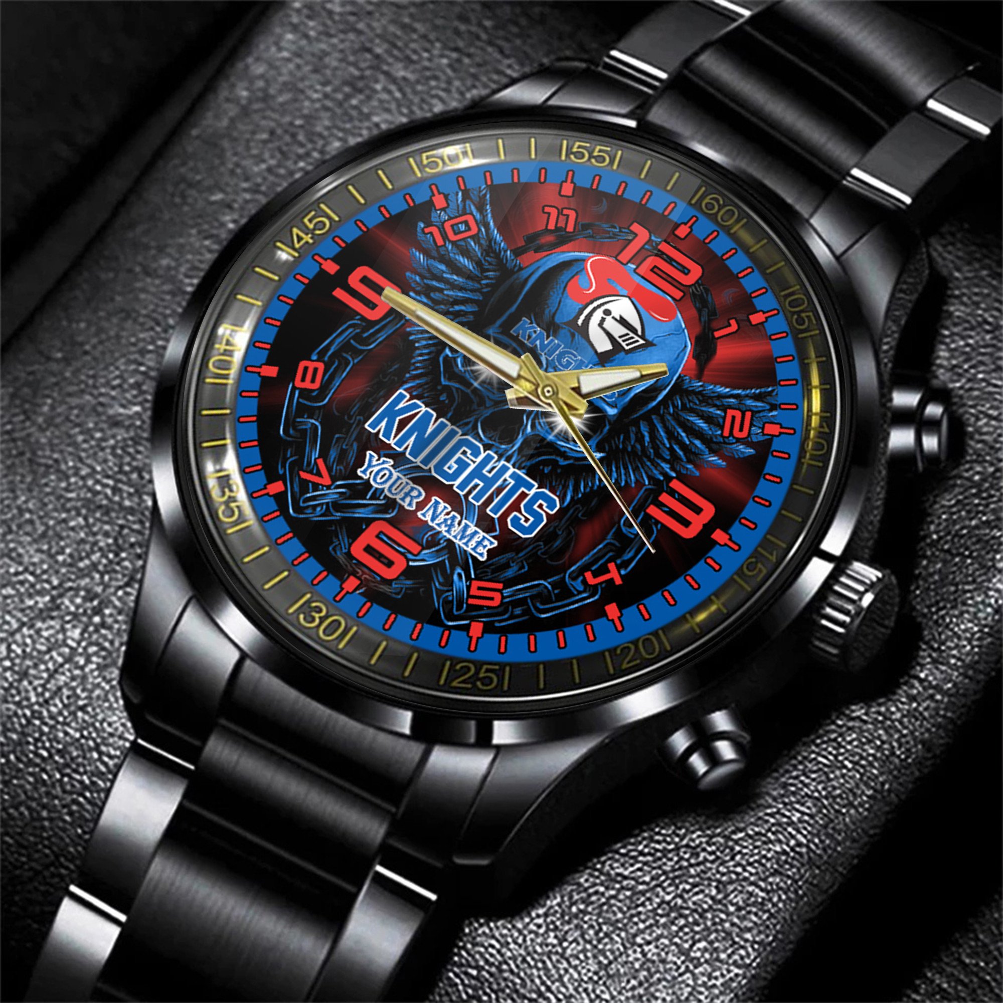 Goalzenith Melbourne Storm NRL Personalized 3D New Men Skull Hand Watch Gift For Fans For Father For Fan