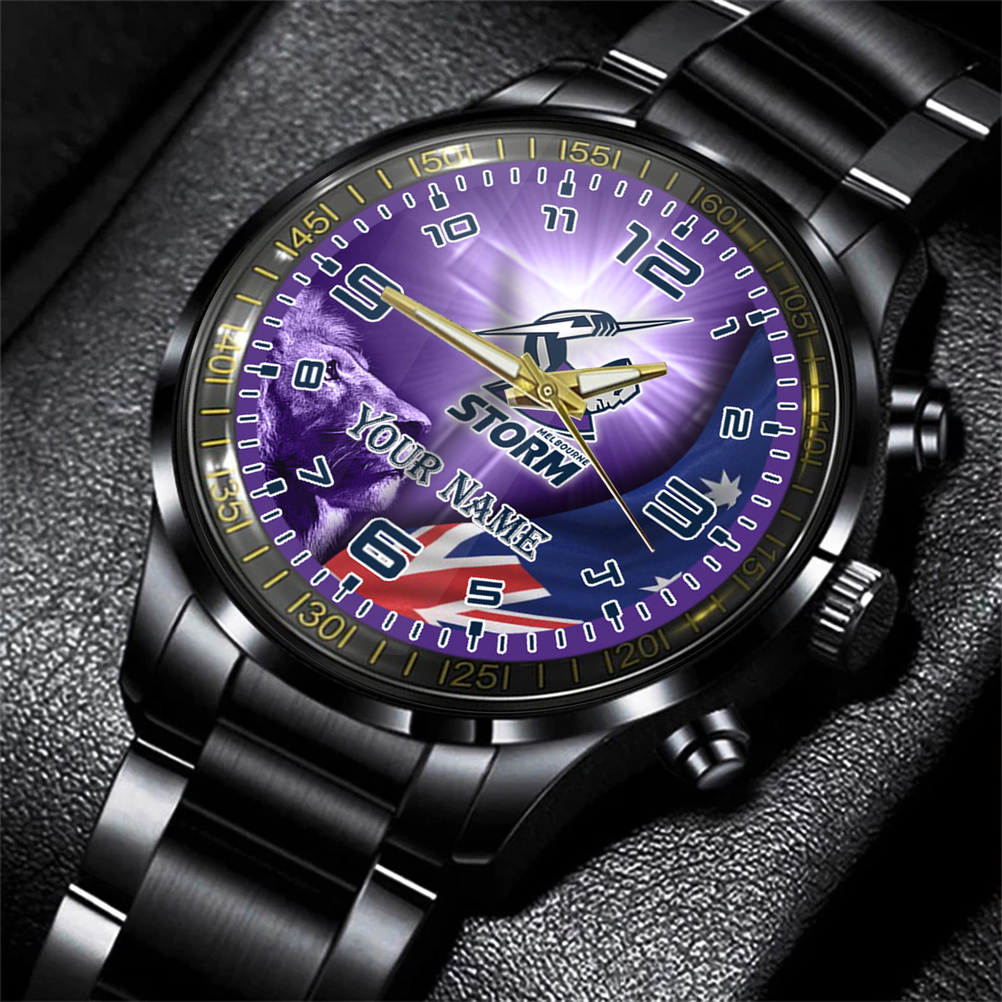 Goalzenith Melbourne Storm NRL Personalized Style 3D Men Hand Watch Gift For Fans