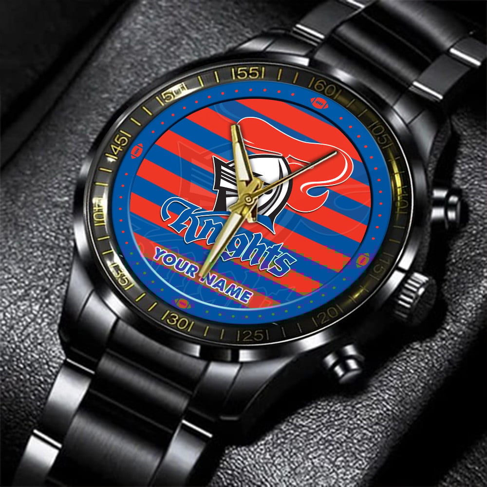 Goalzenith Newcastle Knights NRL New Personalized Black Hand Watch Gifts For Fans