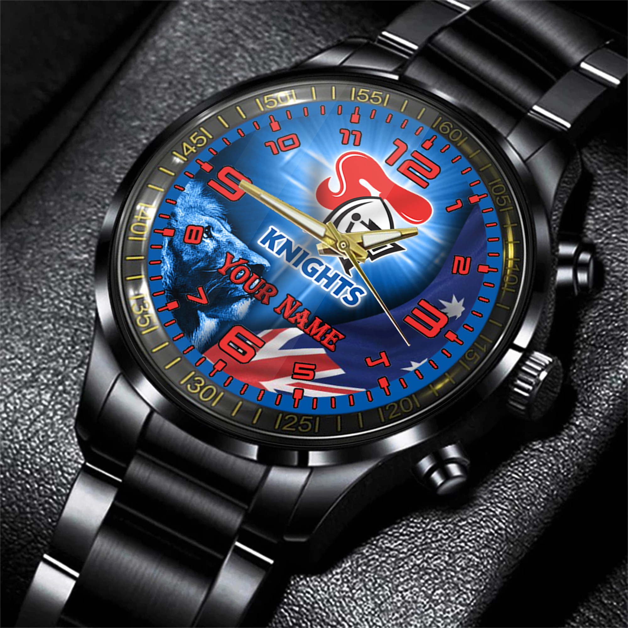 Goalzenith Newcastle Knights NRL Personalized Style 3D Men Hand Watch Gift For Fans