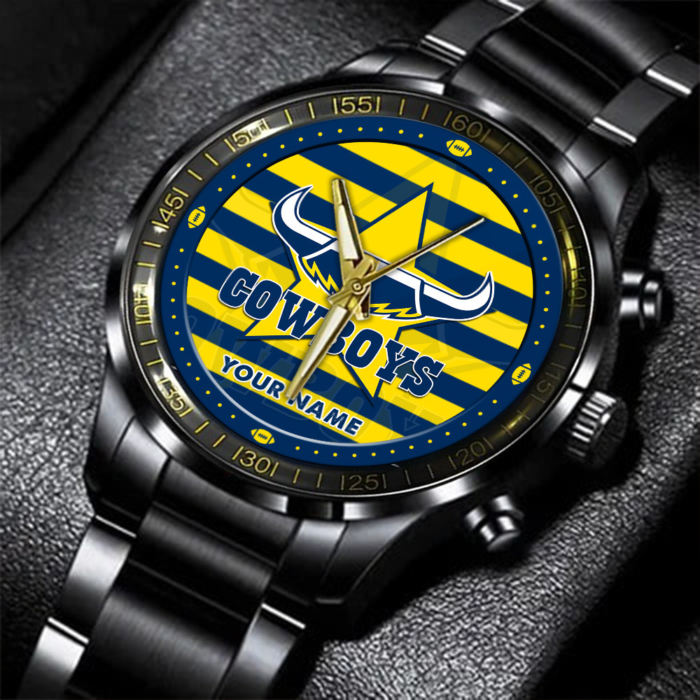Goalzenith North Queensland Cowboys NRL New Personalized Black Hand Watch Gifts For Fans