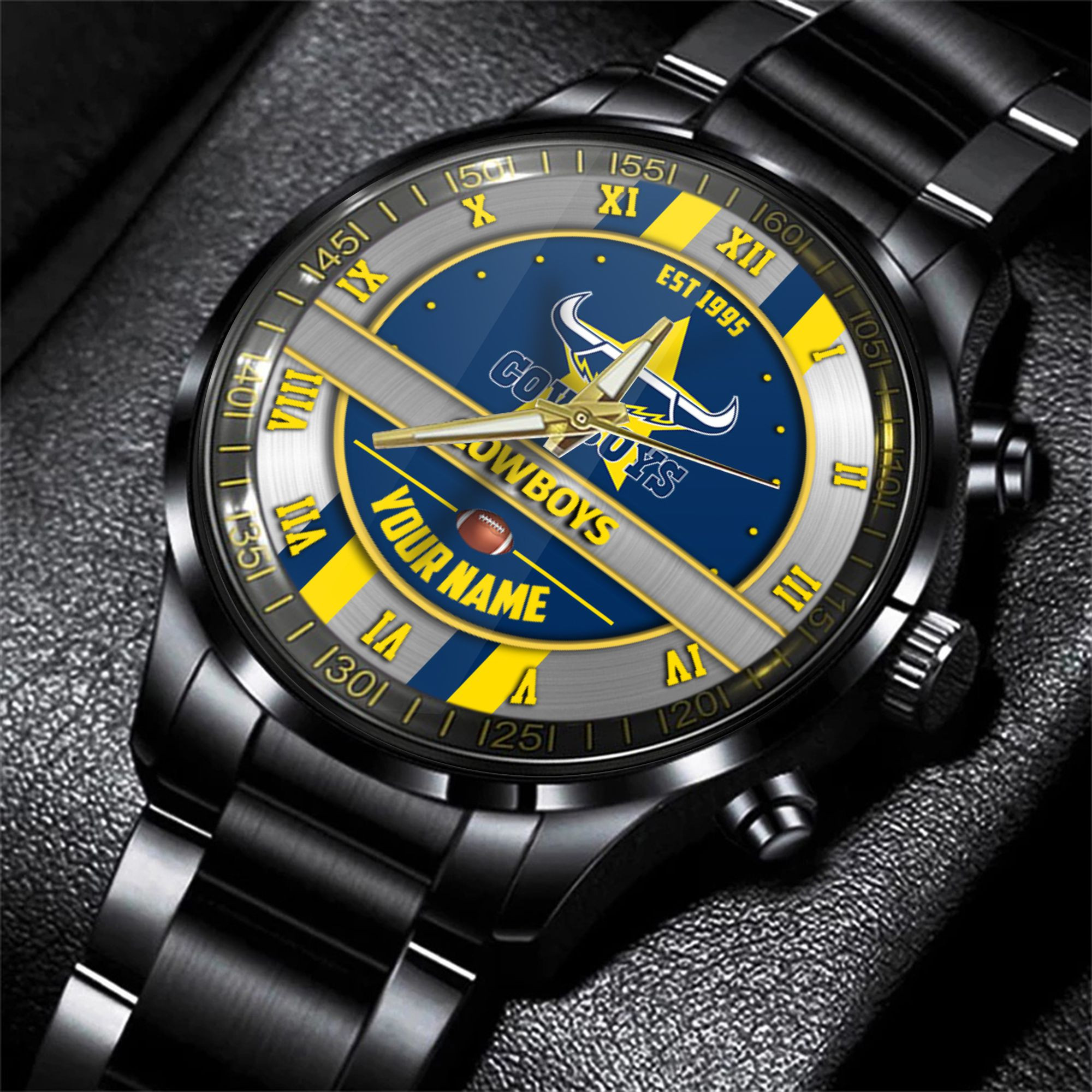 Goalzenith North Queensland Cowboys NRL Personalized Black Hand Watch Gift For Fans
