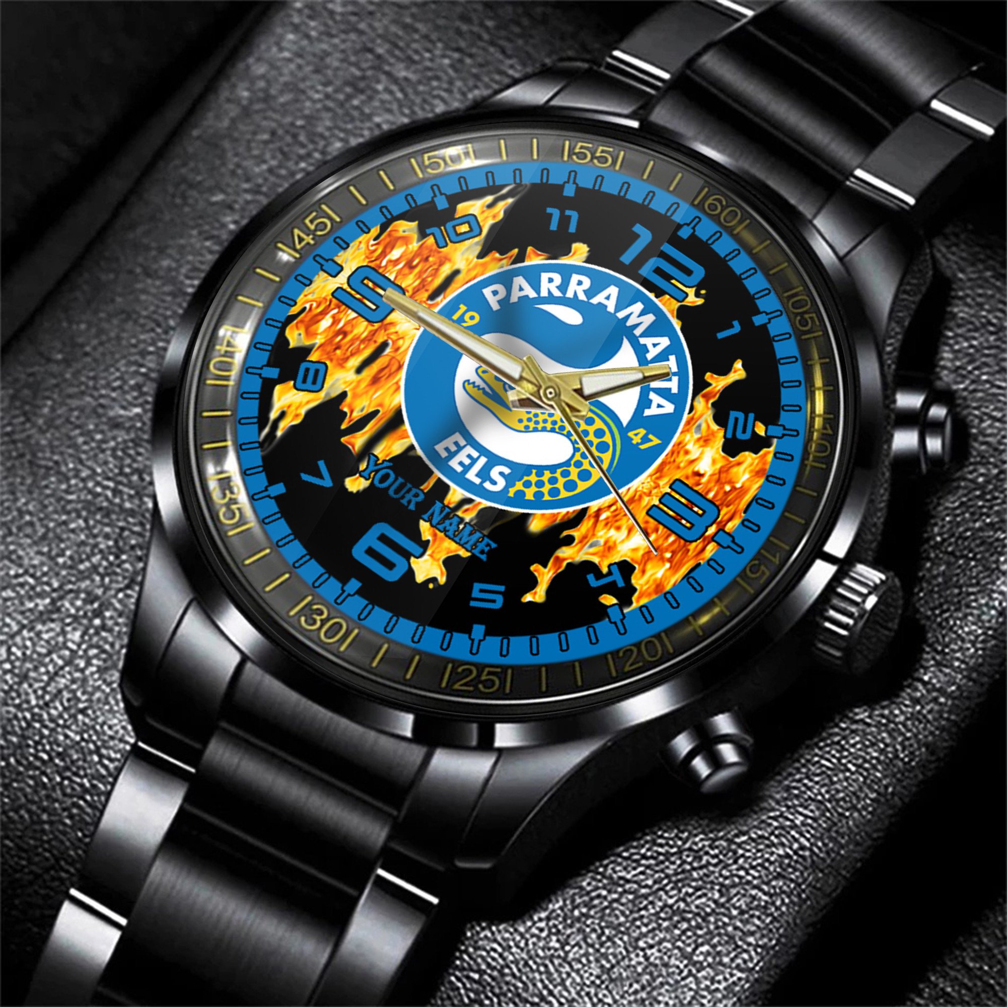 Goalzenith Parramatta Eels NRL Personalized 3D Men Hand Watch Gift For Fans For Father For Fan