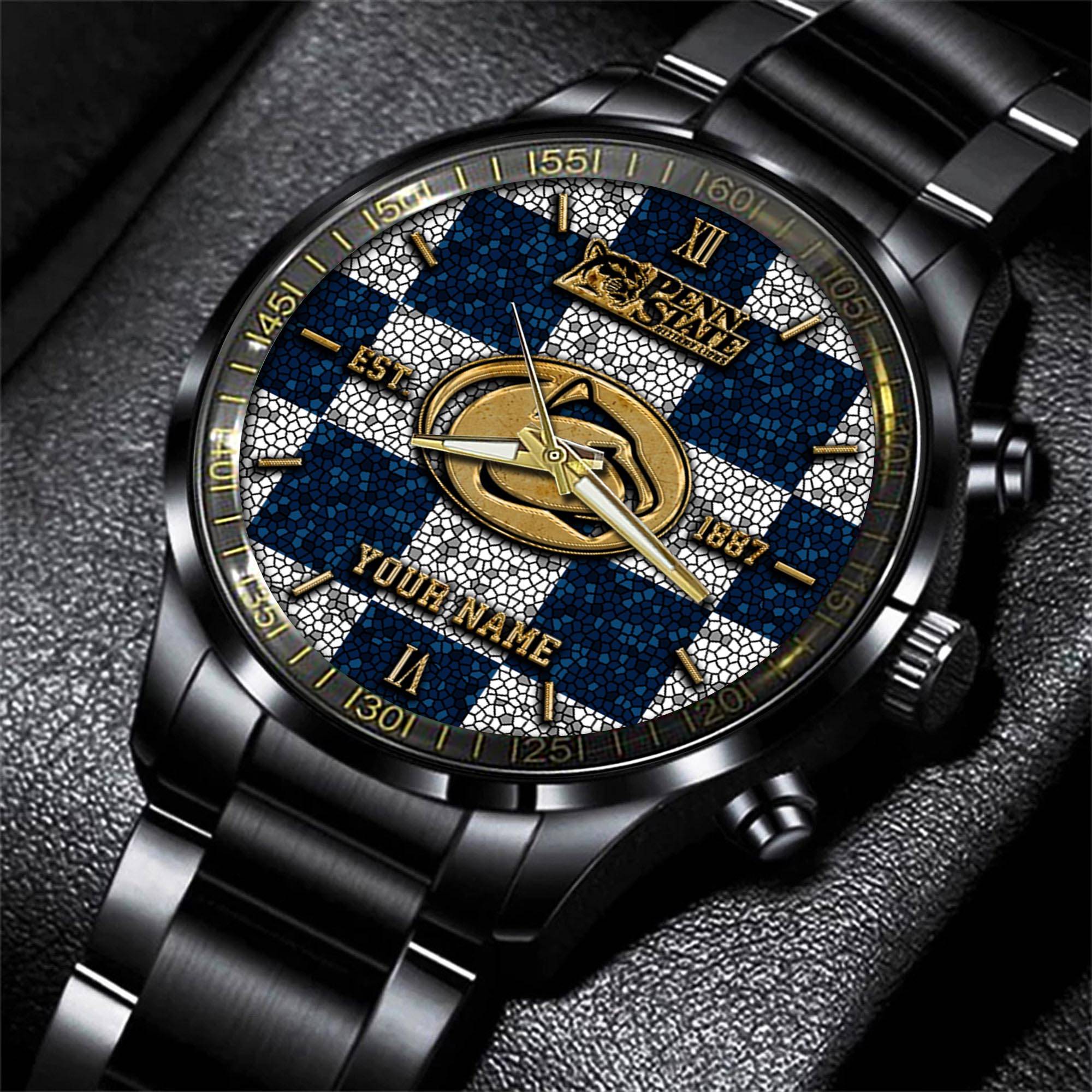 Goalzenith Penn State Nittany Lions NCAA Personalized Black New Hand Watch Gifts For Fans