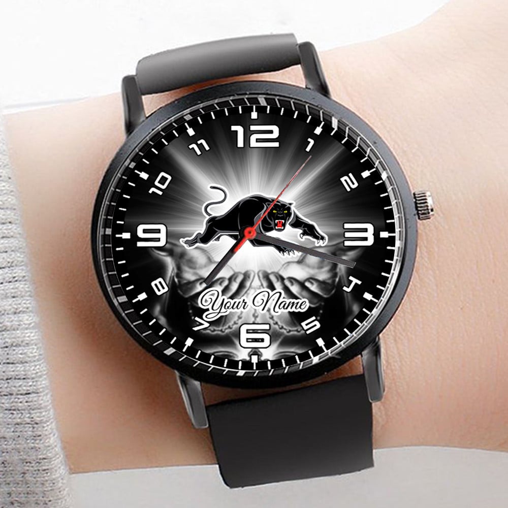 Goalzenith Penrith Panthers NRL 3D Men Leather Hand Watch Personalized Gift For Fans For Father For Fan