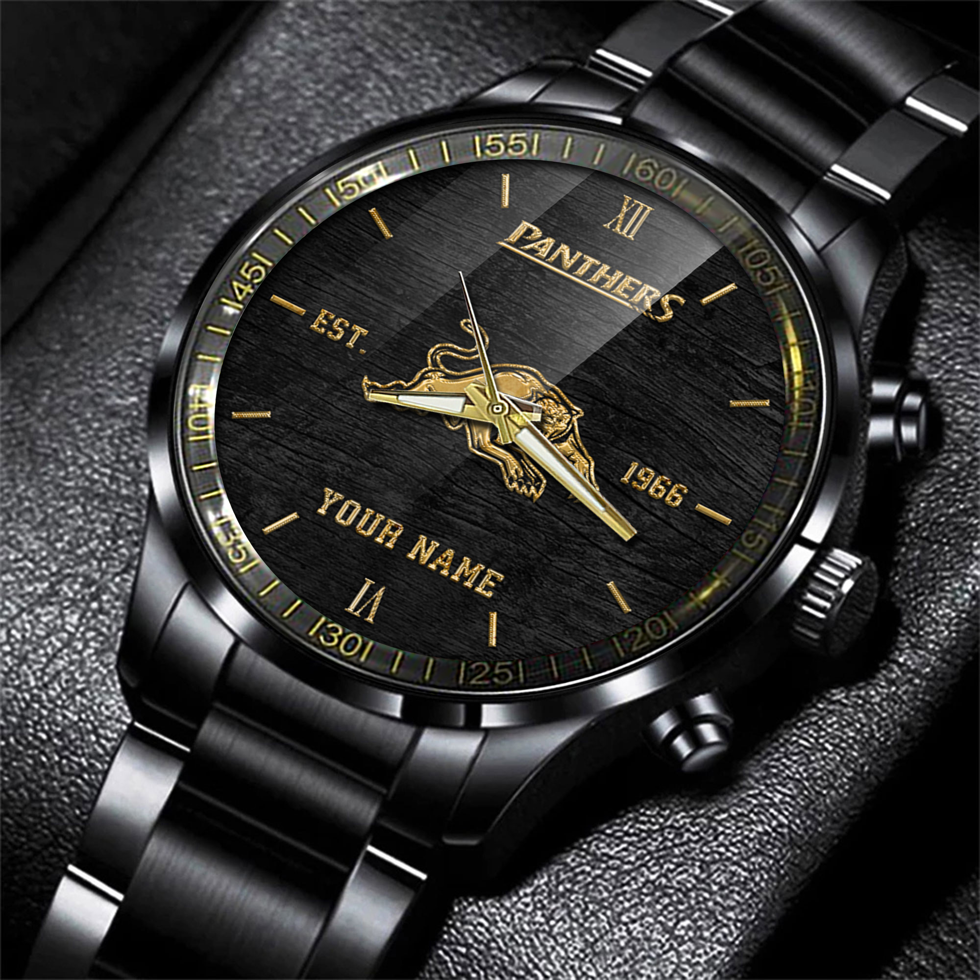 Goalzenith Penrith Panthers NRL Black Fashion Watch Custom Your Name