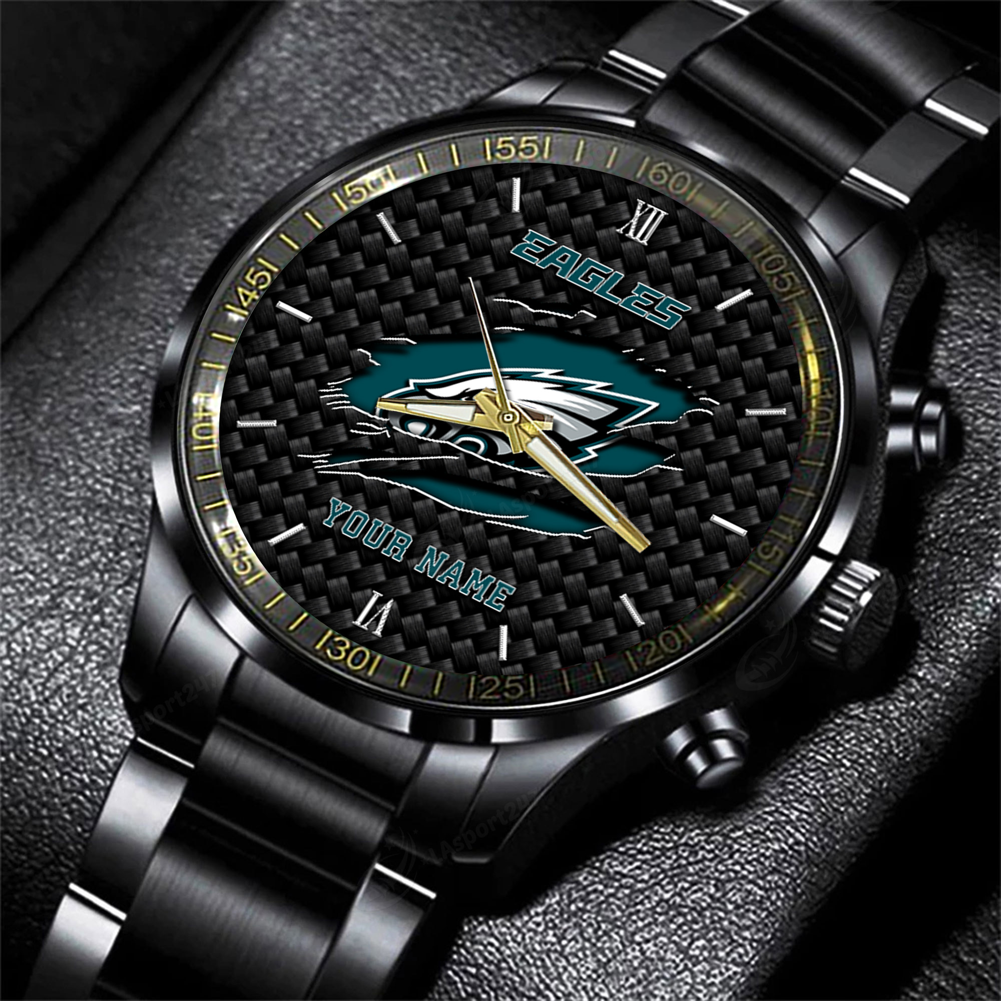 Goalzenith Philadelphia Eagles NFL Personalized Sport Black Fashion Watch