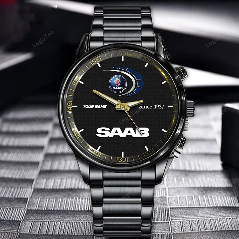 Goalzenith Saab New Personalized Black Hand Watch Gifts For Fans