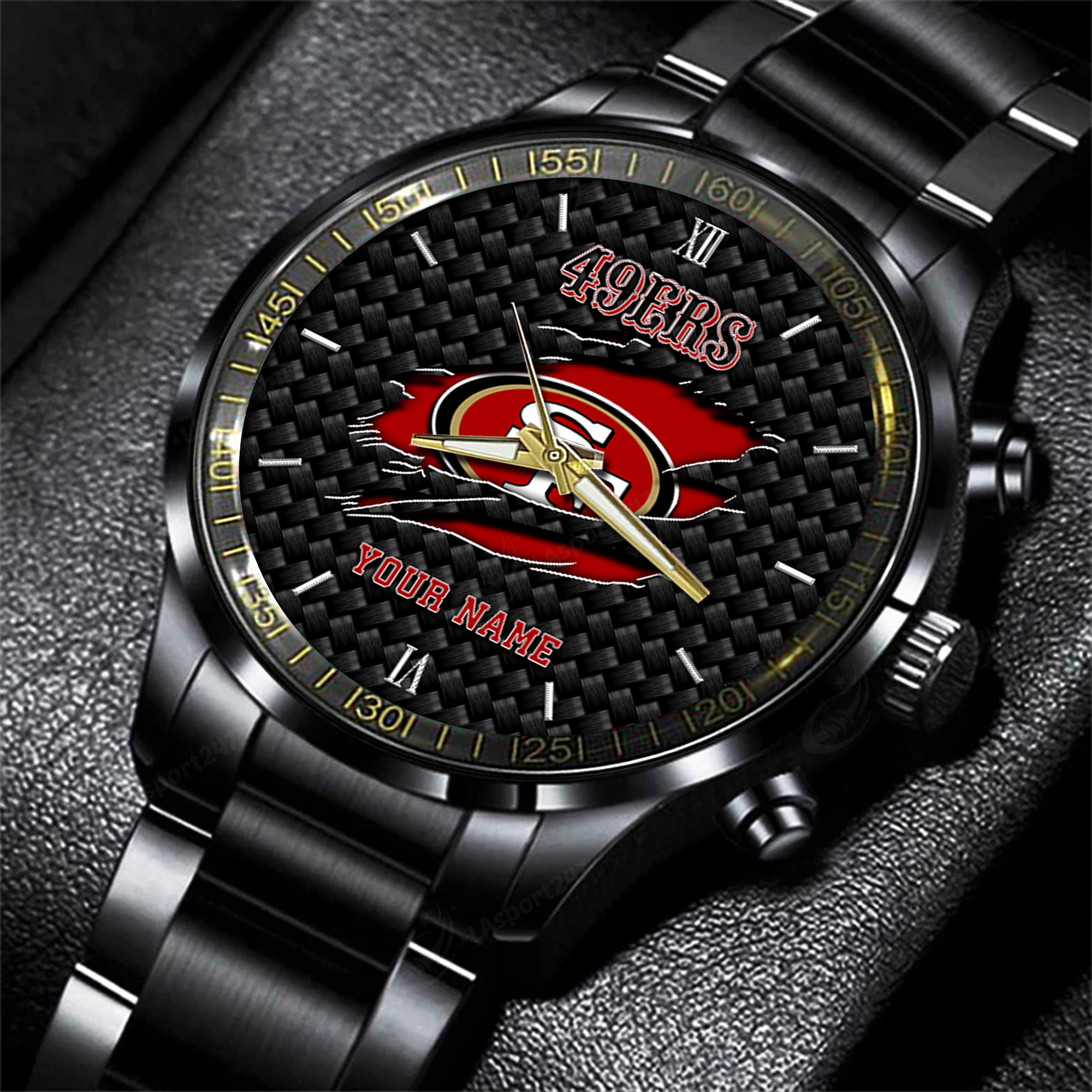 Goalzenith San Francisco 49ers NFL Personalized Sport Black Fashion Watch