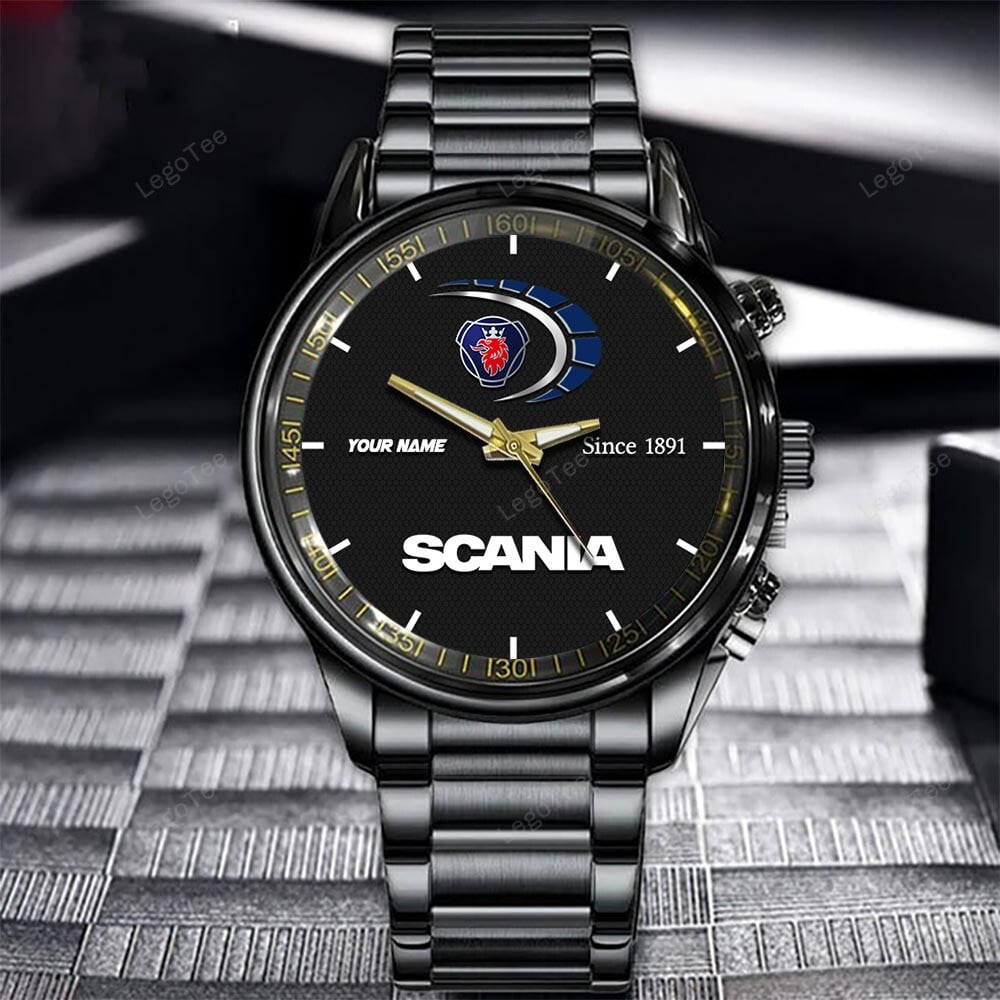 Goalzenith Scania New Personalized Black Hand Watch Gifts For Fans