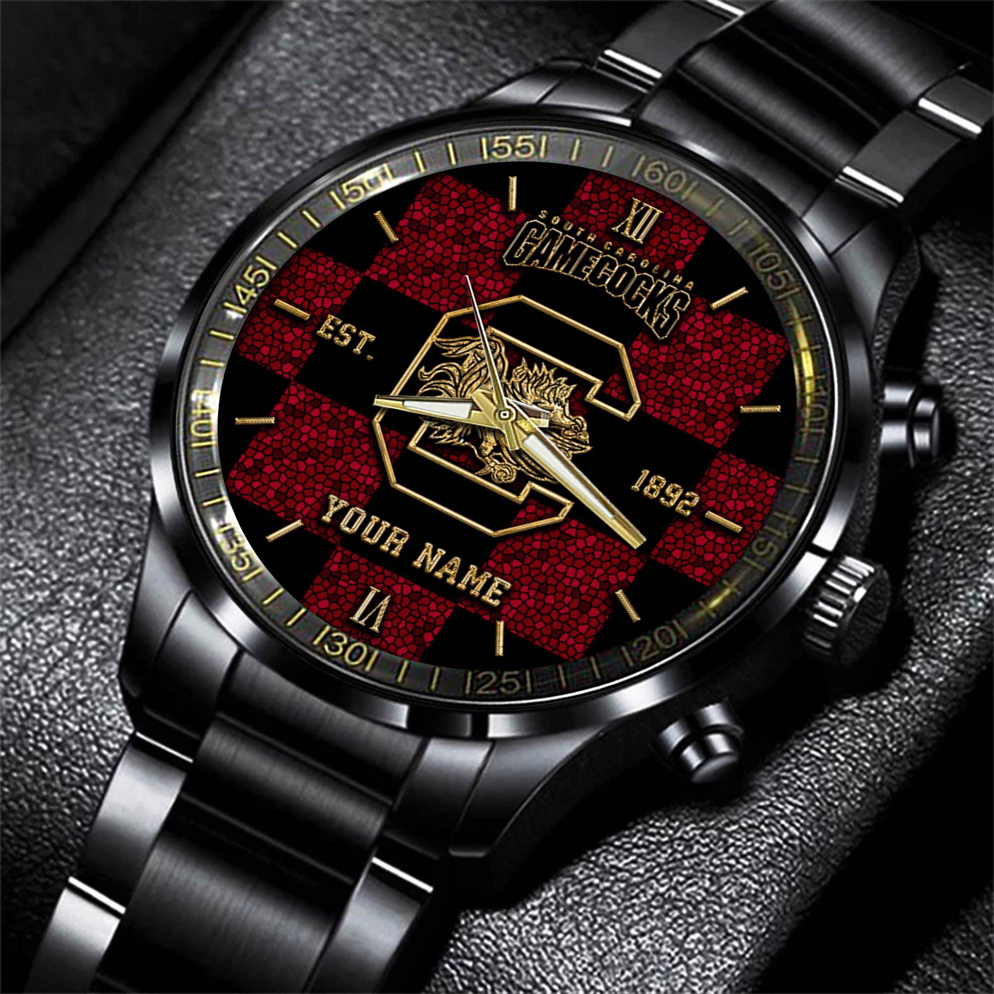 Goalzenith South Carolina Gamecocks NCAA Personalized Black New Hand Watch Gifts For Fans