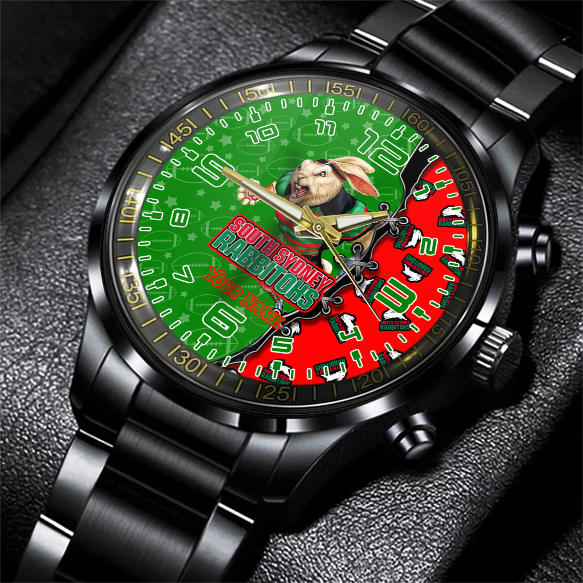 Goalzenith South Sydney Rabbitohs NRL Personalized Style 3D Men Hand Watch Gift For Fans