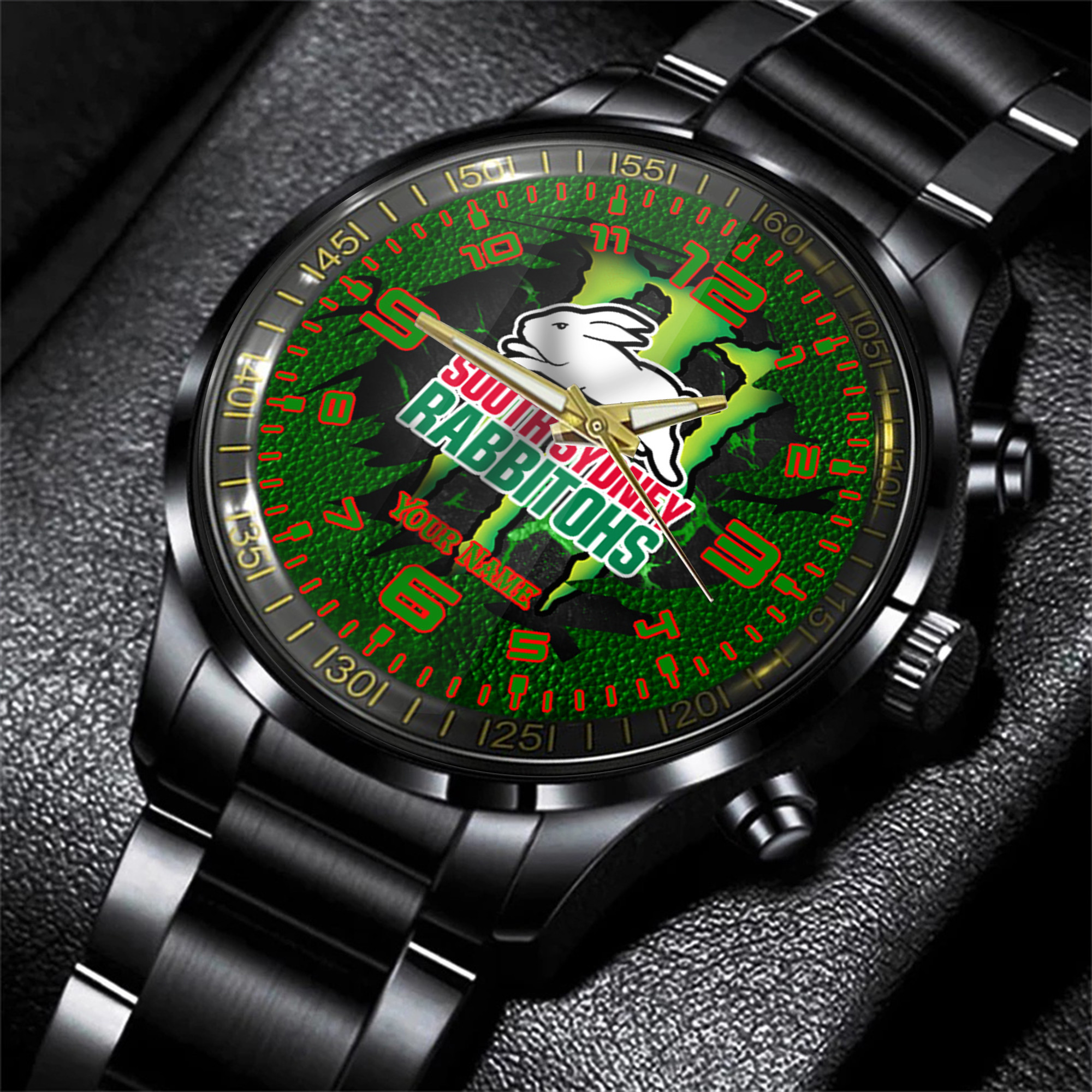Goalzenith South Sydney Rabbitohs NRL Personalized Style 3D Men Hand Watch Gift For Fans