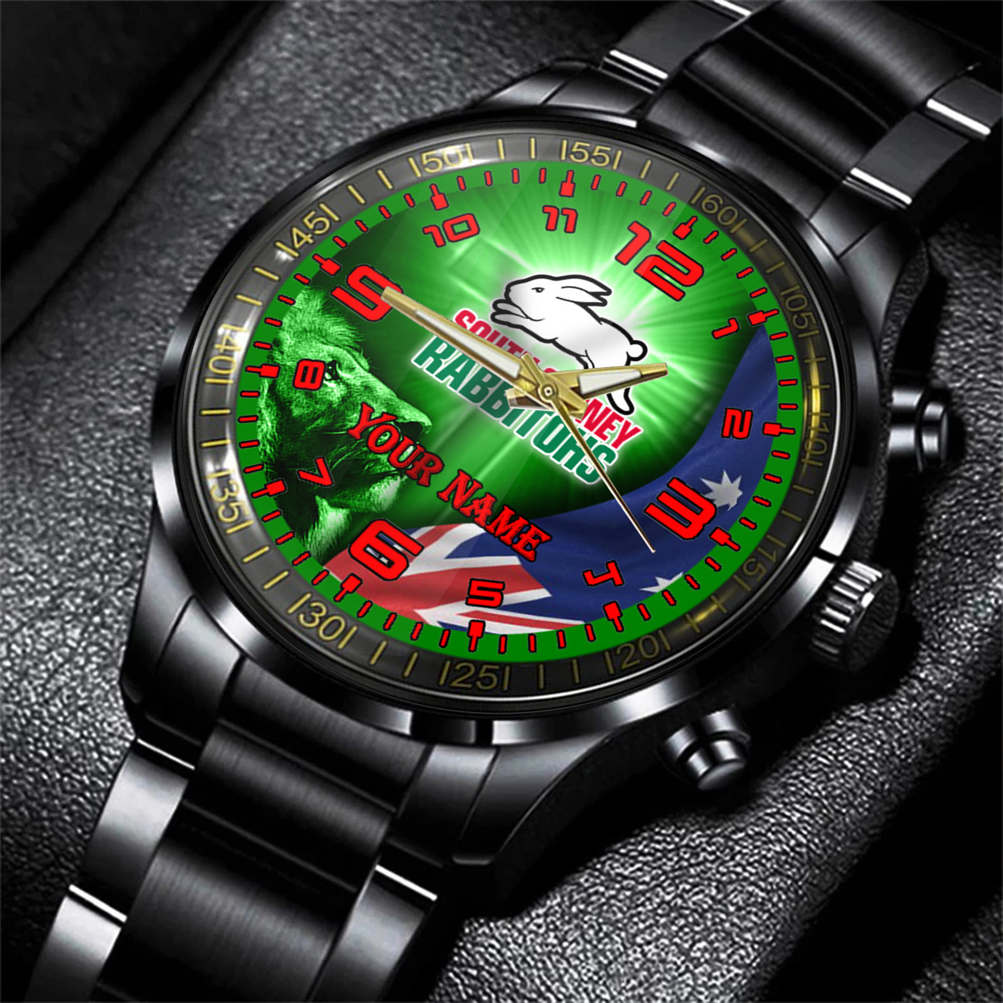 Goalzenith South Sydney Rabbitohs NRL Personalized Style 3D Men Hand Watch Gift For Fans