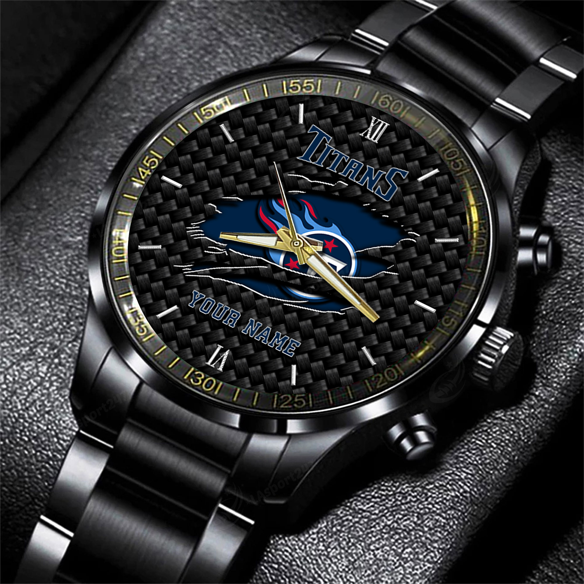 Goalzenith Tennessee Titans NFL Personalized Sport Black Fashion Watch