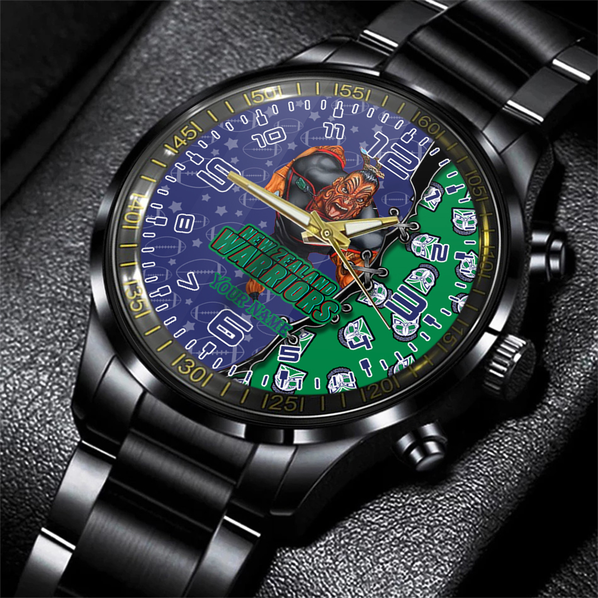 Goalzenith Warriors NRL Personalized Style 3D Men Hand Watch Gift For Fans