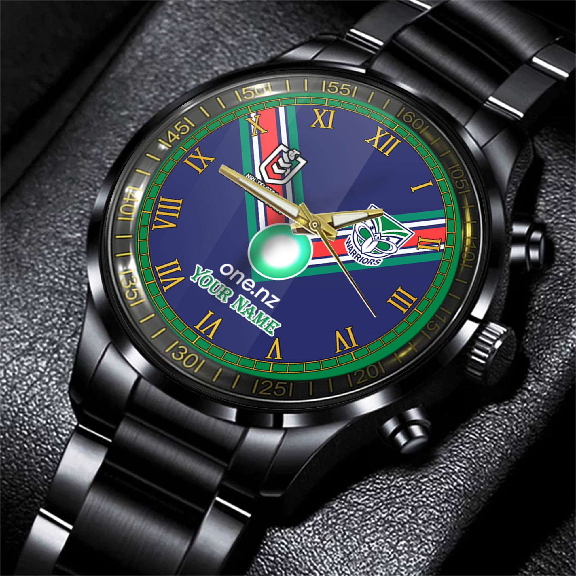 Goalzenith Warriors NRL Personalized Style 3D Men Hand Watch Gift For Fans