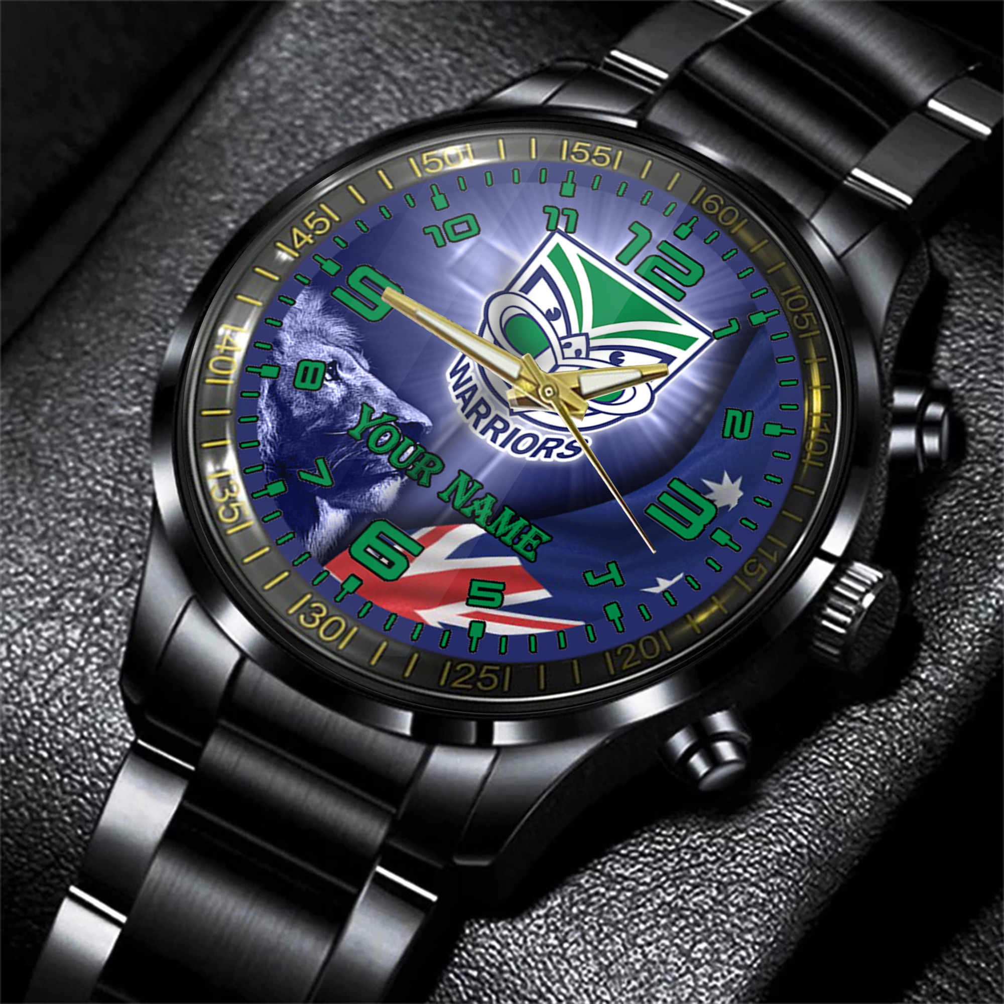 Goalzenith Warriors NRL Personalized Style 3D Men Hand Watch Gift For Fans