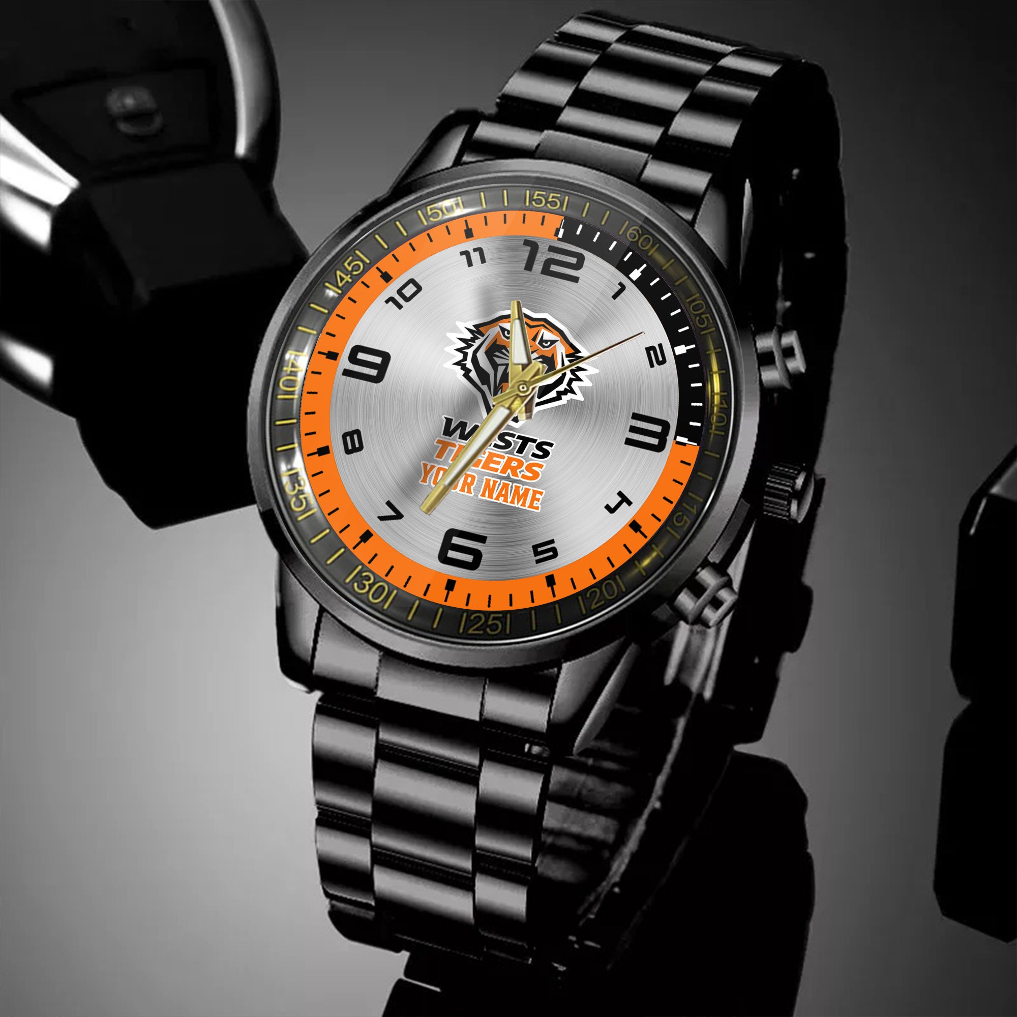 Goalzenith Wests Tigers NRL Personalized Black Hand Watch Gifts For Fans