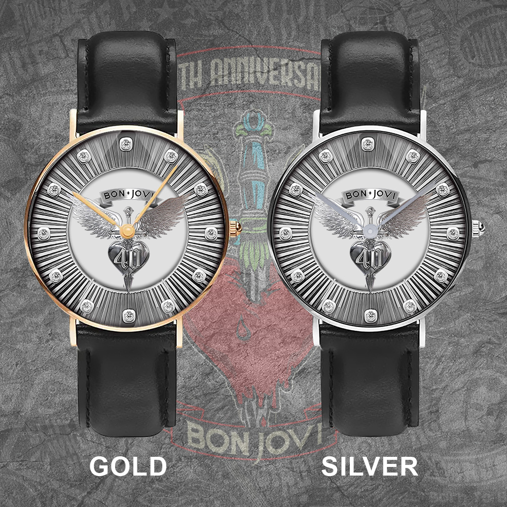 Goalzenith Bon Jovi Music Black Stitched Leather Watch Gift For Fan
