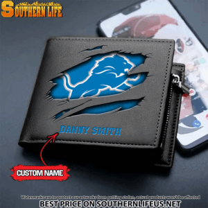 Goalzenith Detroit Lions NFL Men's Leather Wallet Gift For Fan