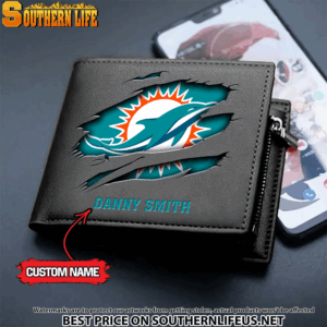 Goalzenith Miami Dolphins NFL Men's Leather Wallet Gift For Fan