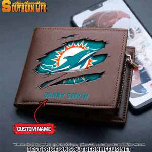 Goalzenith Miami Dolphins NFL Men's Leather Wallet Gift For Fan