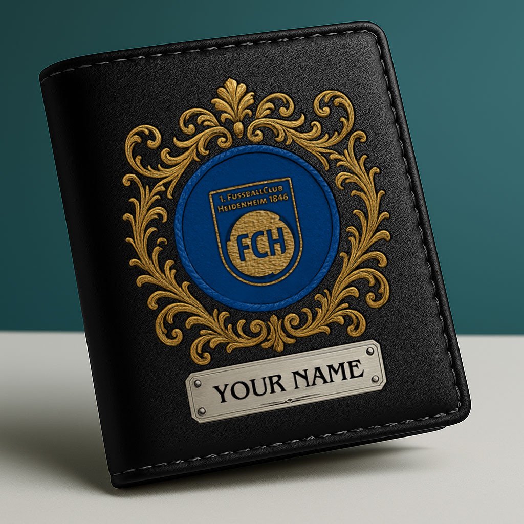 Goalzenith 1. FC Heidenheim 1846 Bundesliga Leather Vertical Wallet Gift For Fan