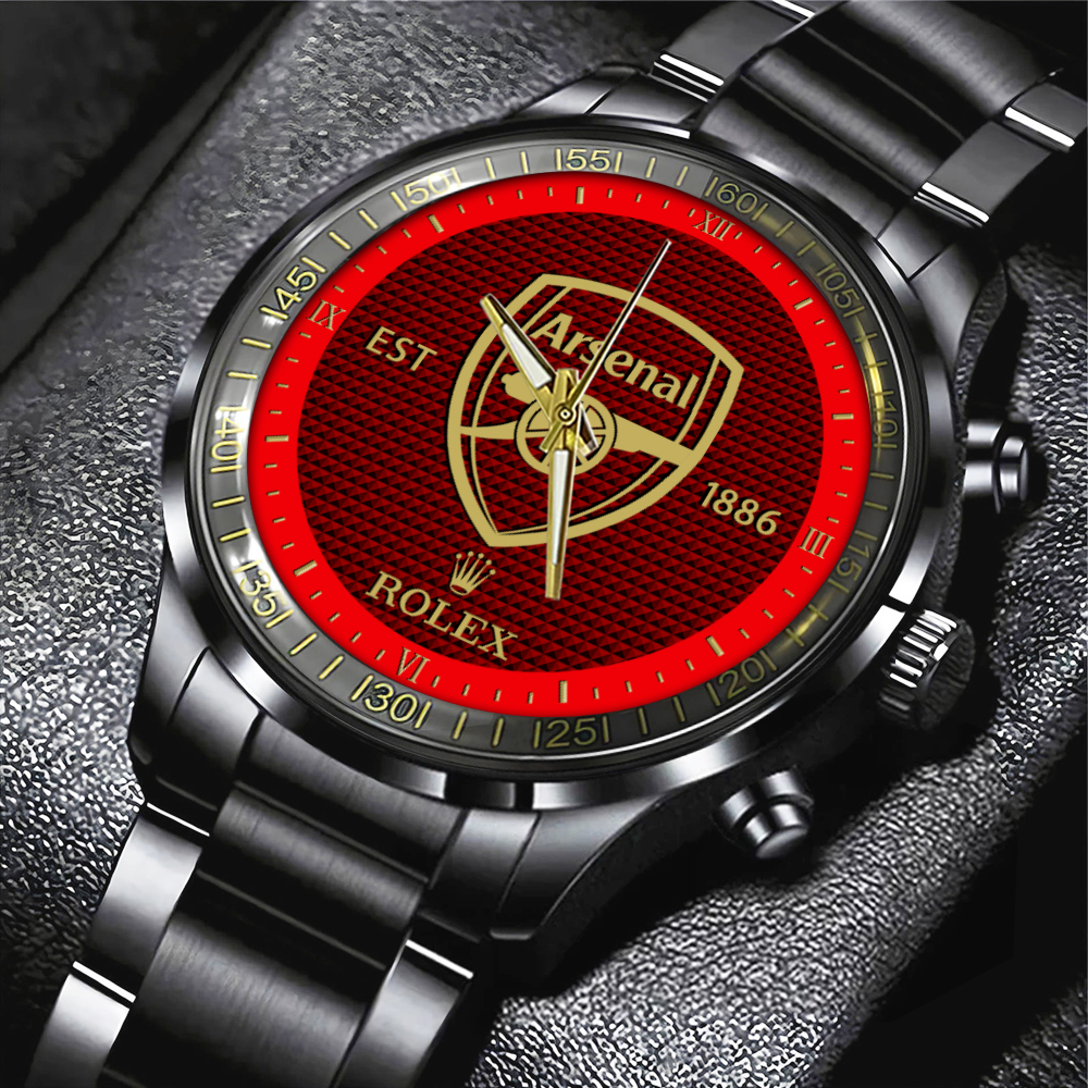 Goalzenith Arsenal EPL x Rolex Black Stainless Steel Watch Gift For Fan