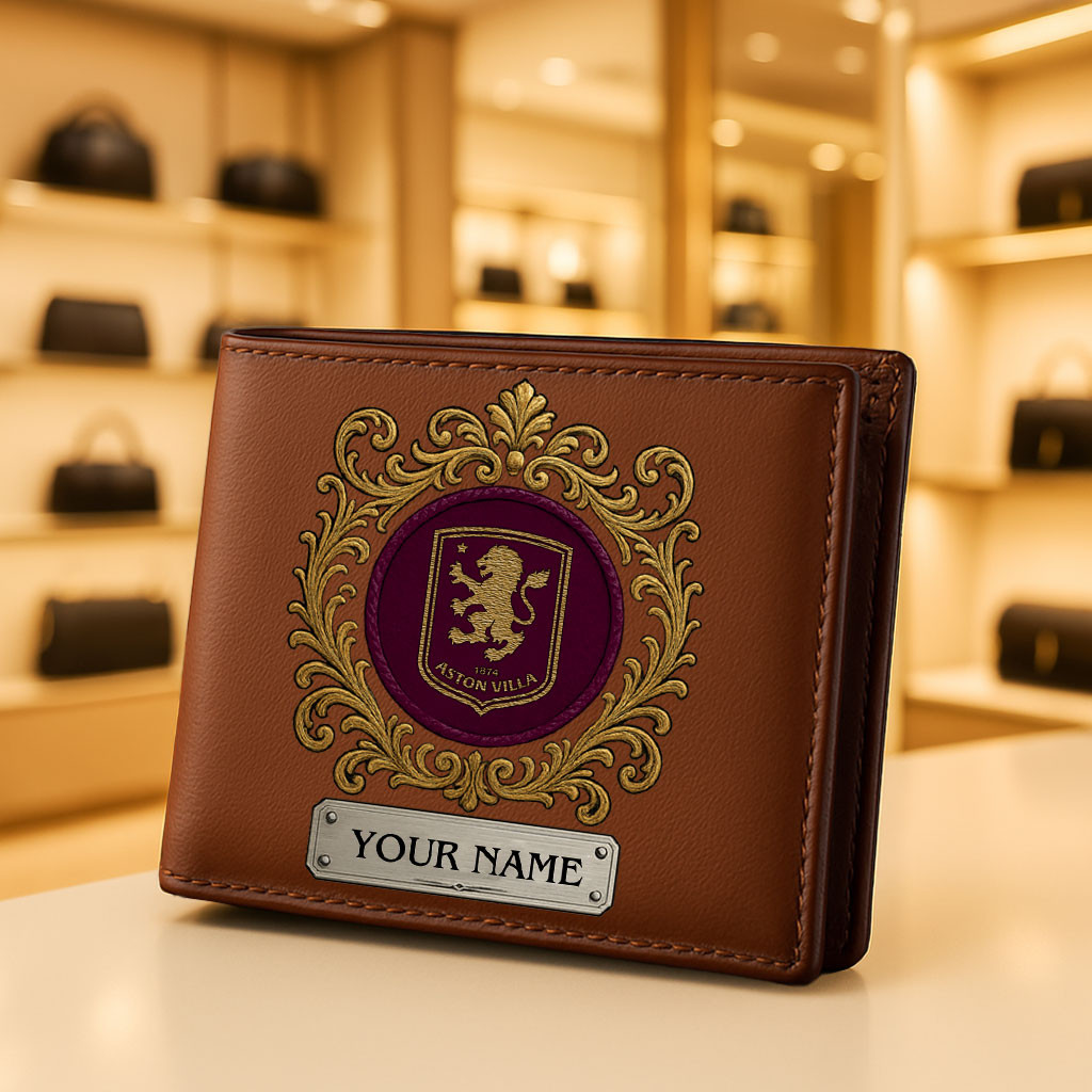 Goalzenith Aston Villa EPL Special Man Leather Wallet Perfect Gift For Fan Gift For Fan