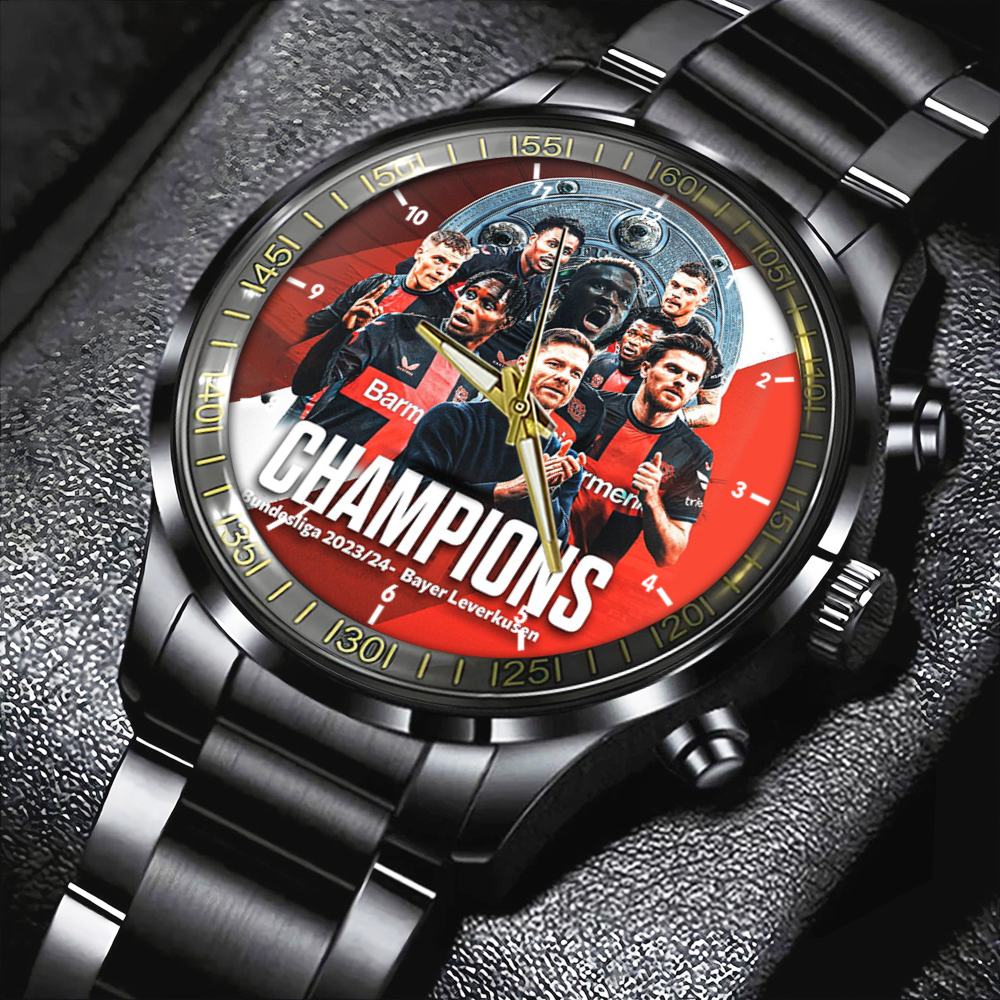 Goalzenith Bayer Leverkusen Bundesliga Black Stainless Steel Watch Gift For Fan