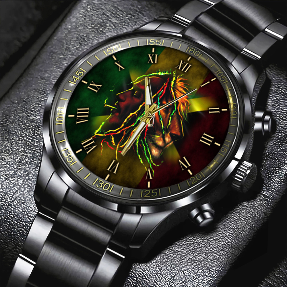 Goalzenith Bob Marley Music Black Stainless Steel Watch Gift For Fan